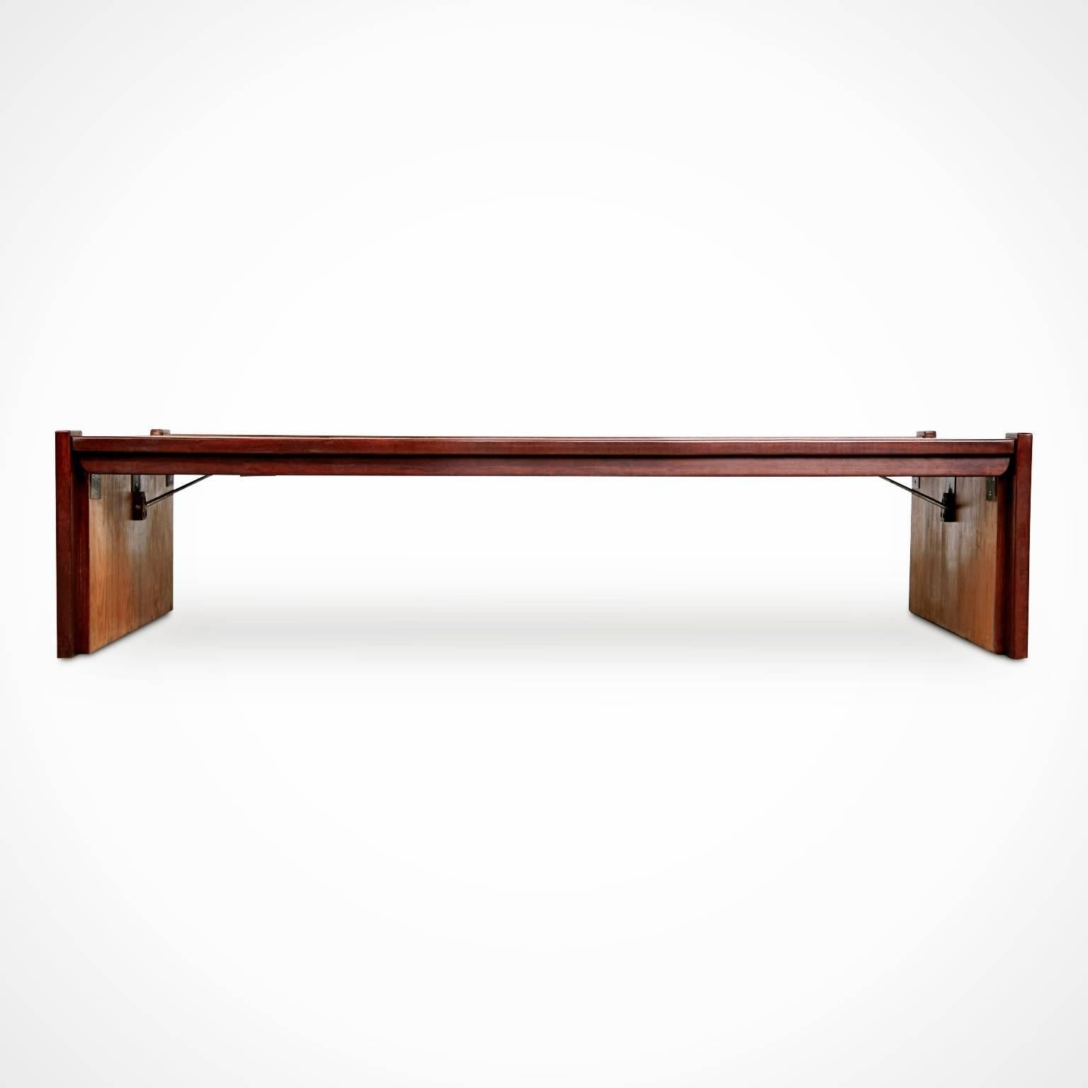 Mid-Century Modern Percival Lafer Exotic Wood Long Coffee Table for L'atelier De Sao Paulo, Brazil