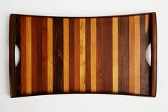 Bandeja con incrustaciones de maderas exóticas Don Shoemaker para Señal, circa 1970