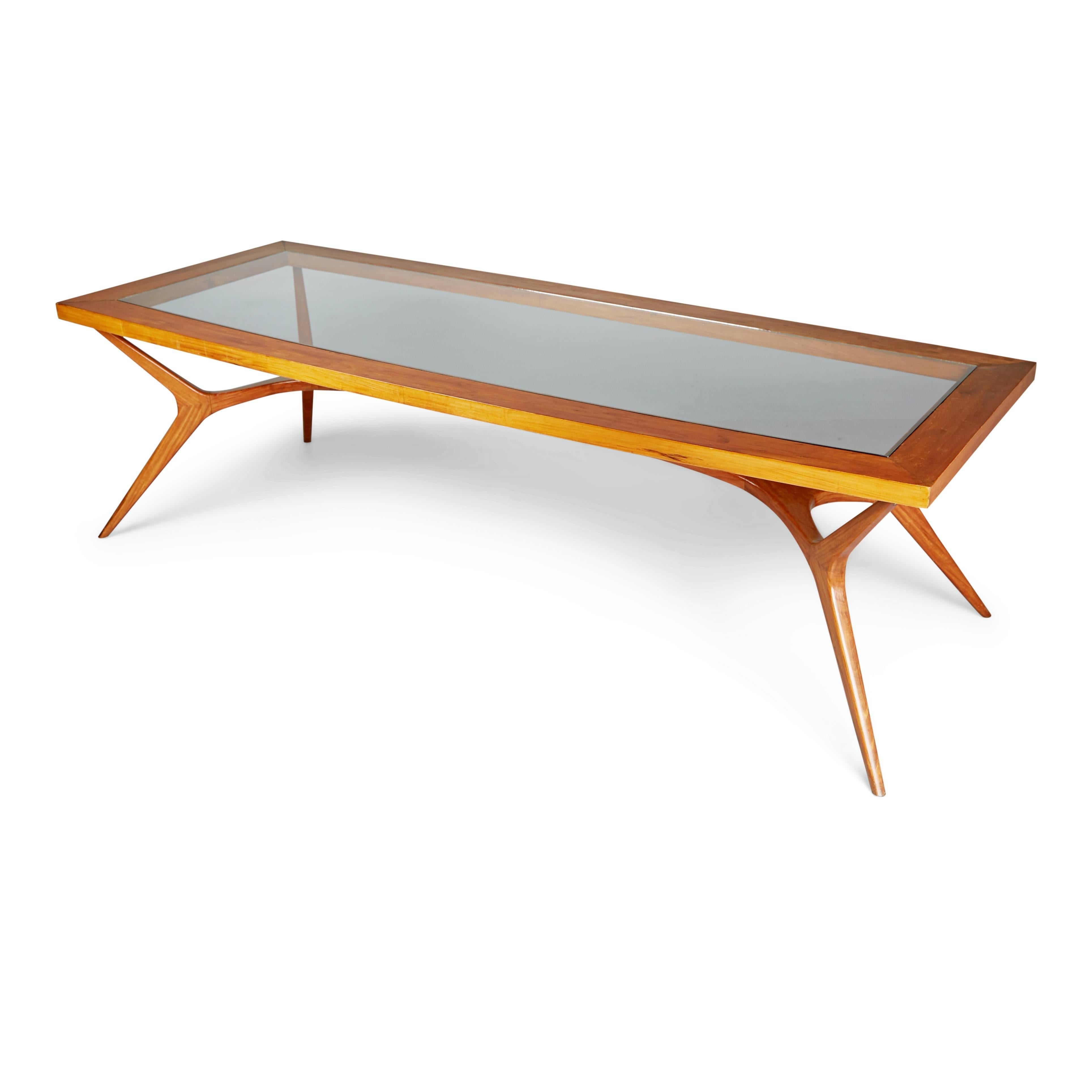 Mid-20th Century Sculptural Dining Table by Giuseppe Scapinelli, Rare Large Version, Brazil 1950s