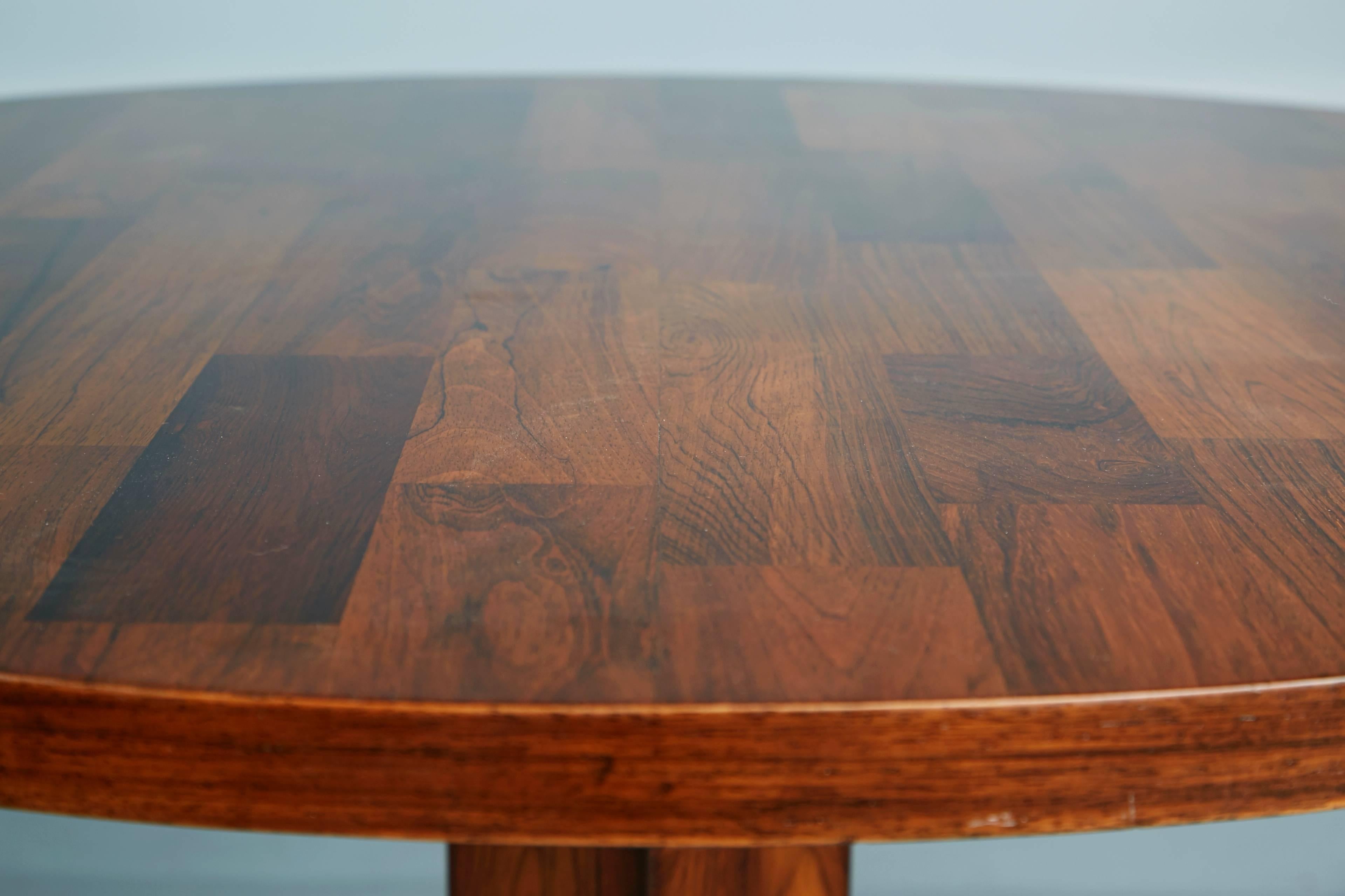 Mid-Century Modern Jorge Zalszupin for L’atelier Jacaranda Rosewood Parquet Dining Table, Brazil