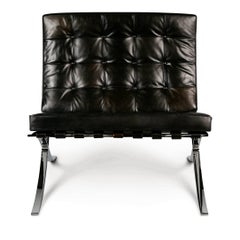 Signed Knoll Black Leather Barcelona Lounge Chair by Ludwig Mies van der Rohe