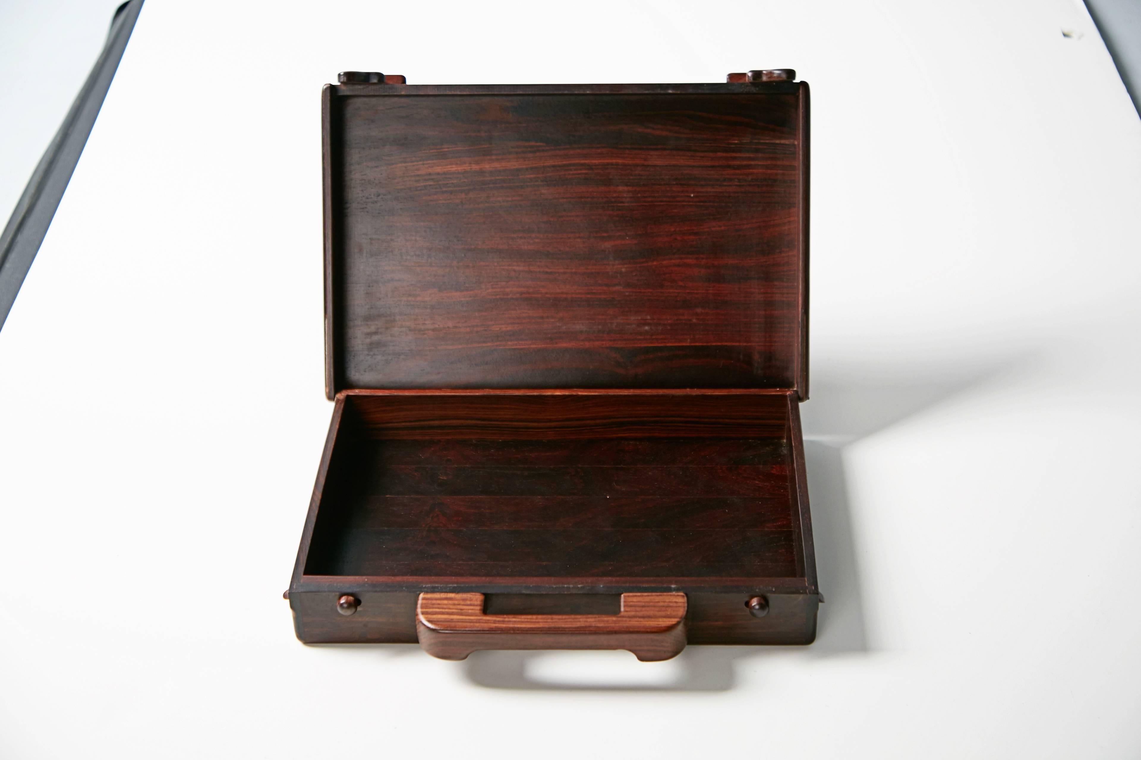 Mid-Century Modern Don Shoemaker Exotic Wood Inlaid Decorative Briefcase for Señal, circa 1970 For Sale