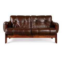 Causeuse en cuir touffeté de Kalustekiila:: Finlande:: vers 1950