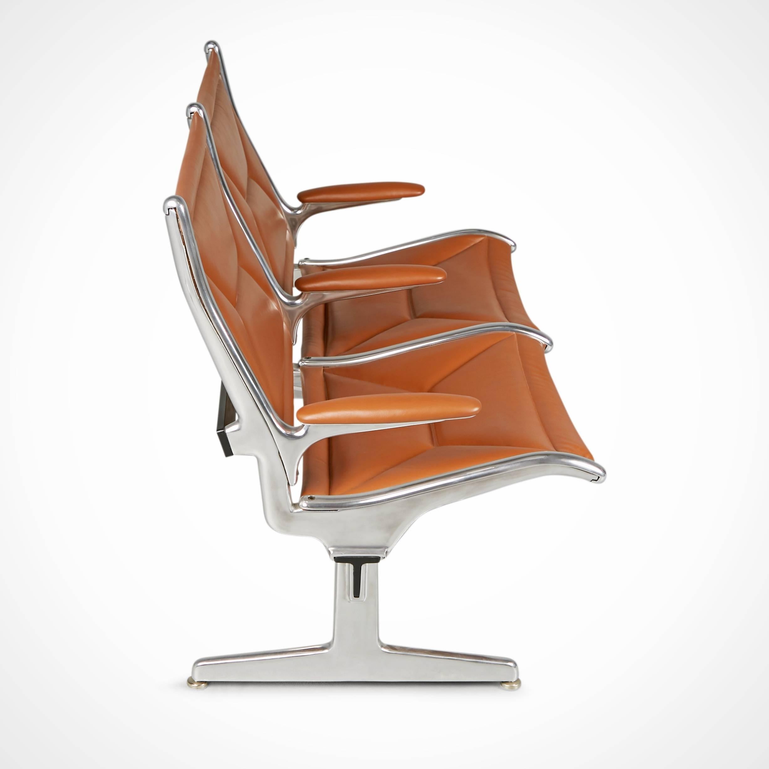 Mid-Century Modern Edelman Leather Two-Seat Tandem Sling by Charles Eames for Herman Miller