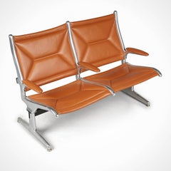 Edelman Leather Two-Seat Tandem Sling by Charles Eames for Herman Miller