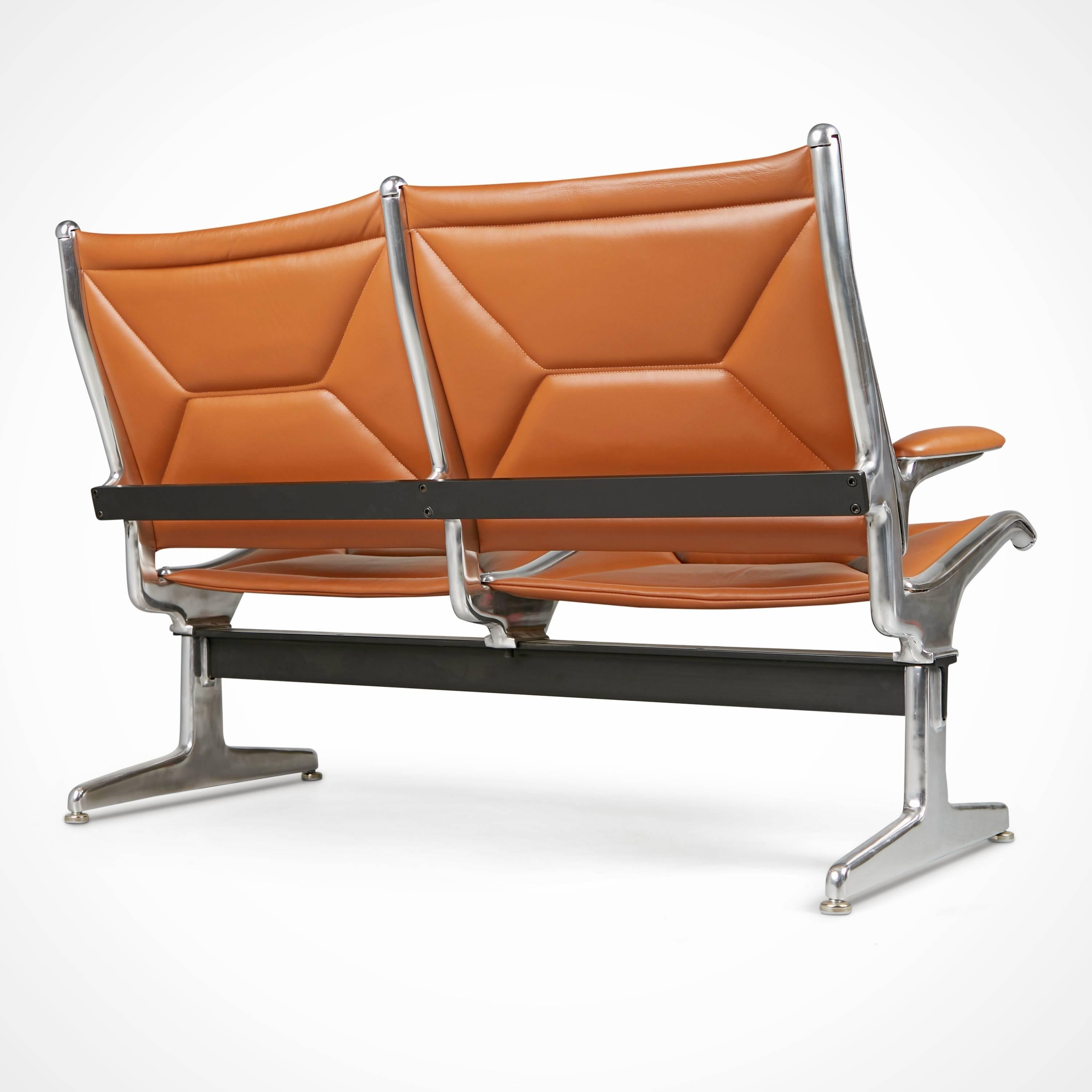 American Edelman Leather Two-Seat Tandem Sling by Charles Eames for Herman Miller