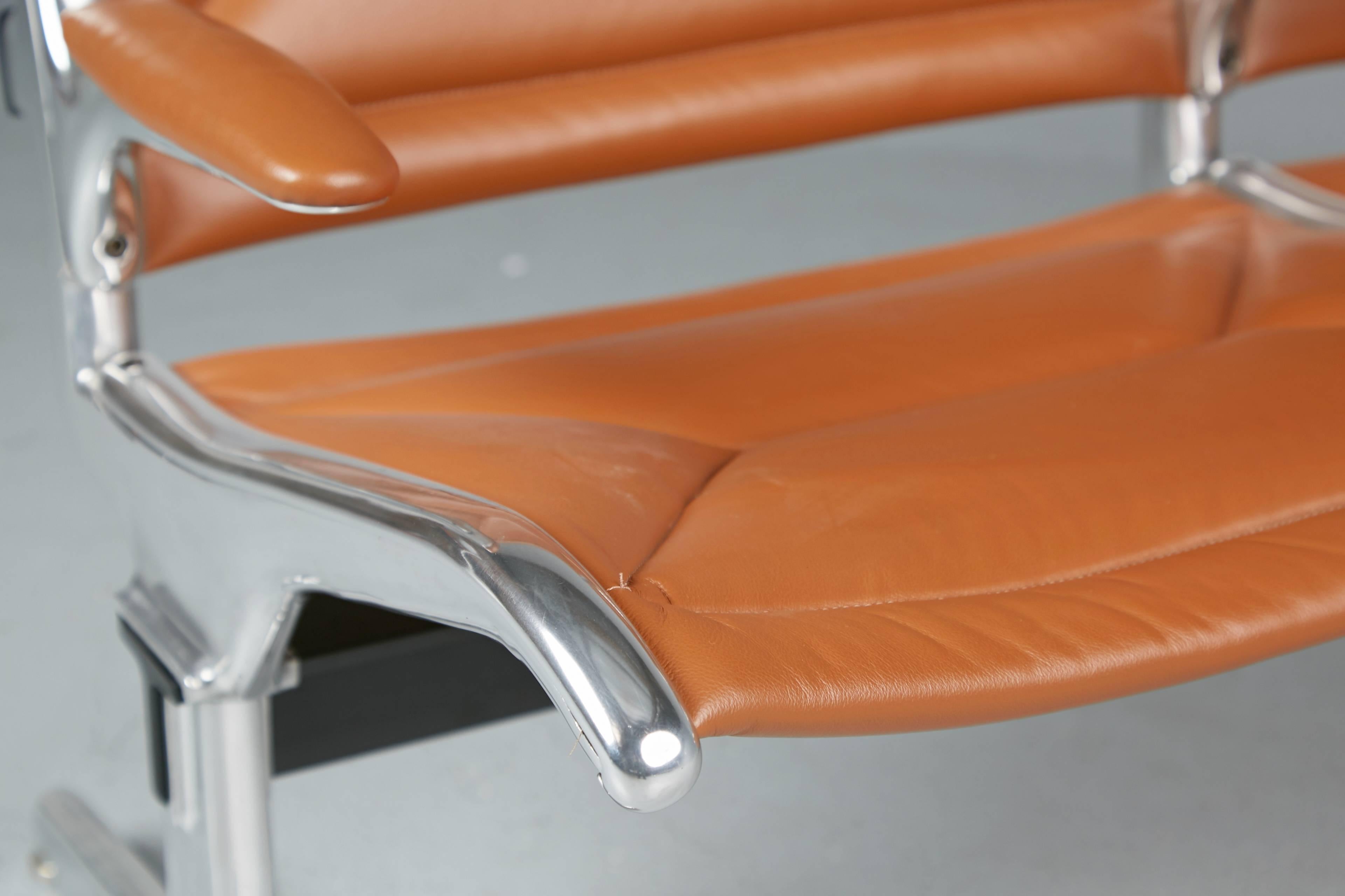 Edelman Leather Two-Seat Tandem Sling by Charles Eames for Herman Miller 3