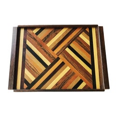 Don Shoemaker Exotic Wood Inlaid Tray for Señal, circa 1970, Large Size Version