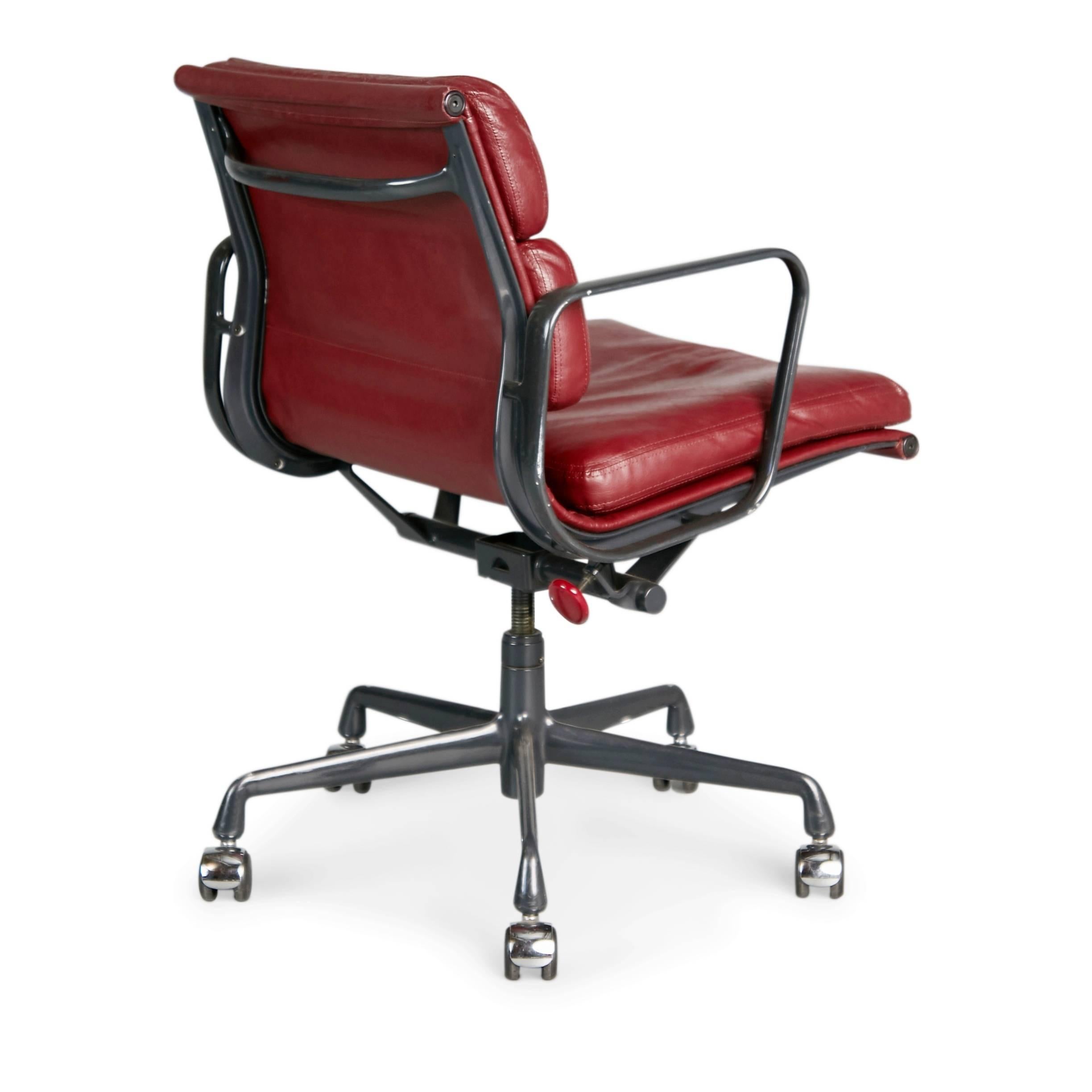 Late 20th Century Charles Eames for Herman Miller Burgundy Soft Pad Management Chairs, circa 1980