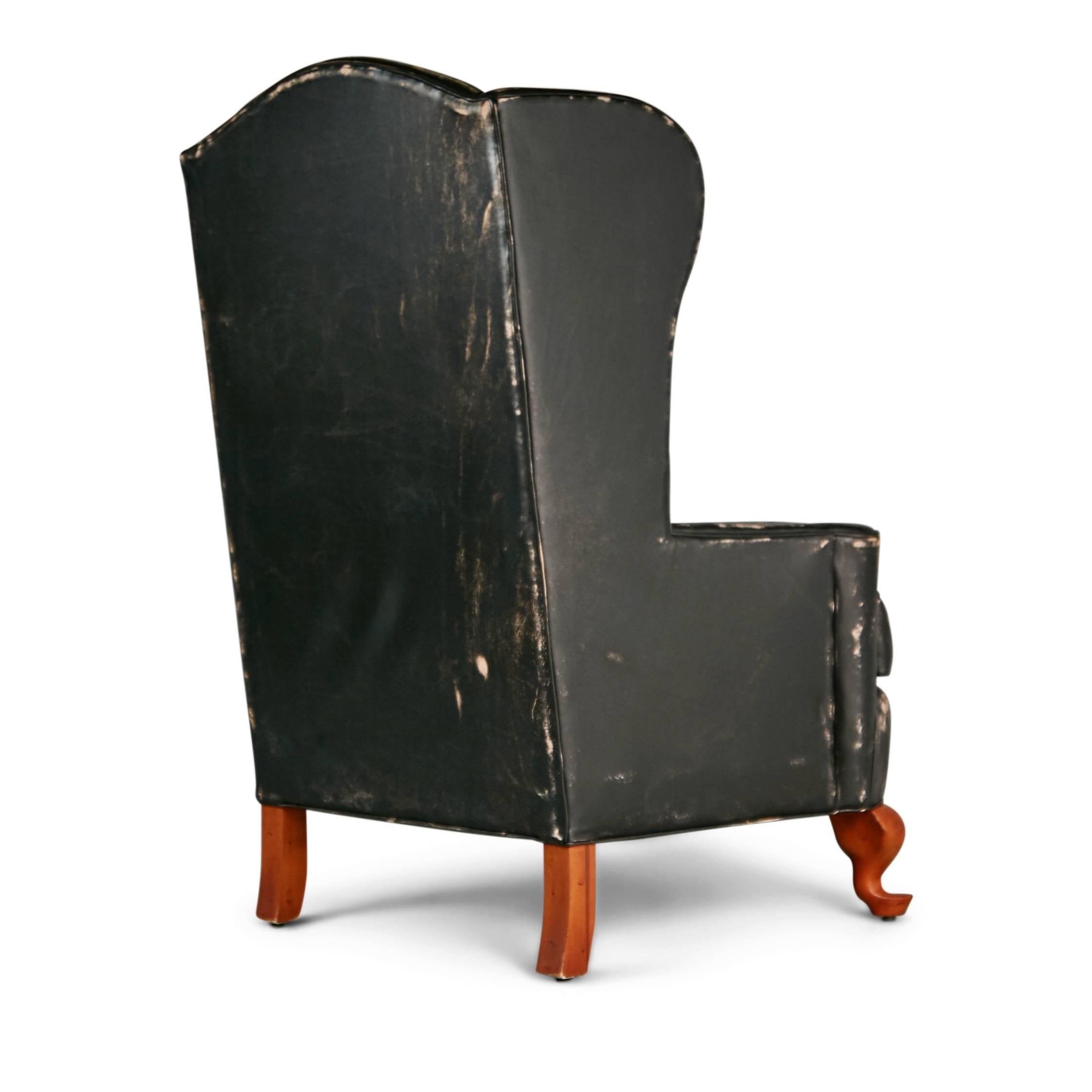 wingback chair with ottoman