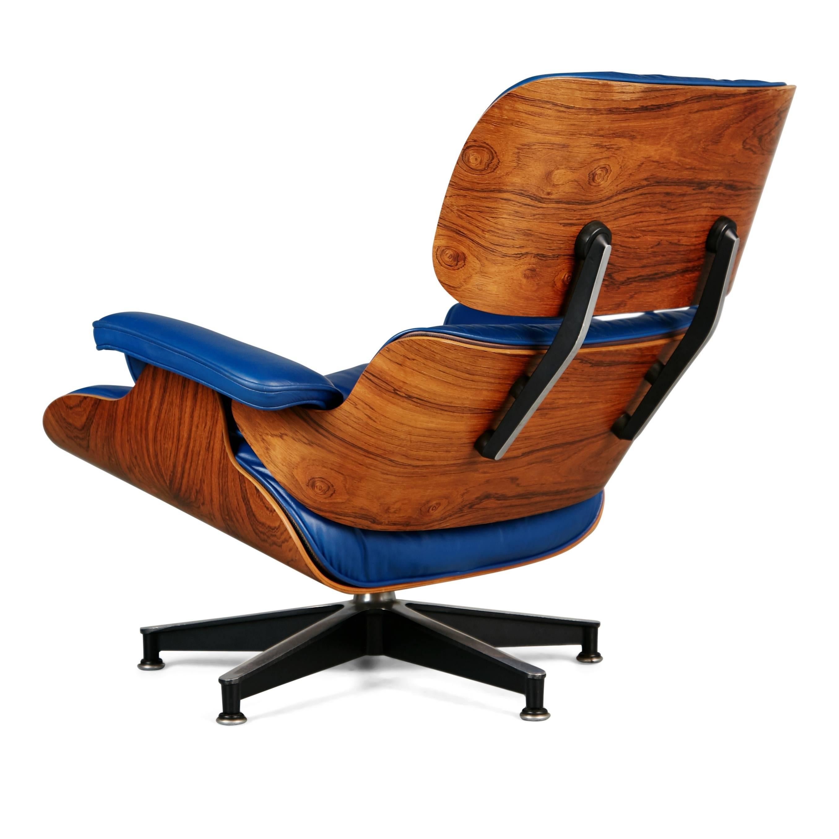 blue eames lounge chair