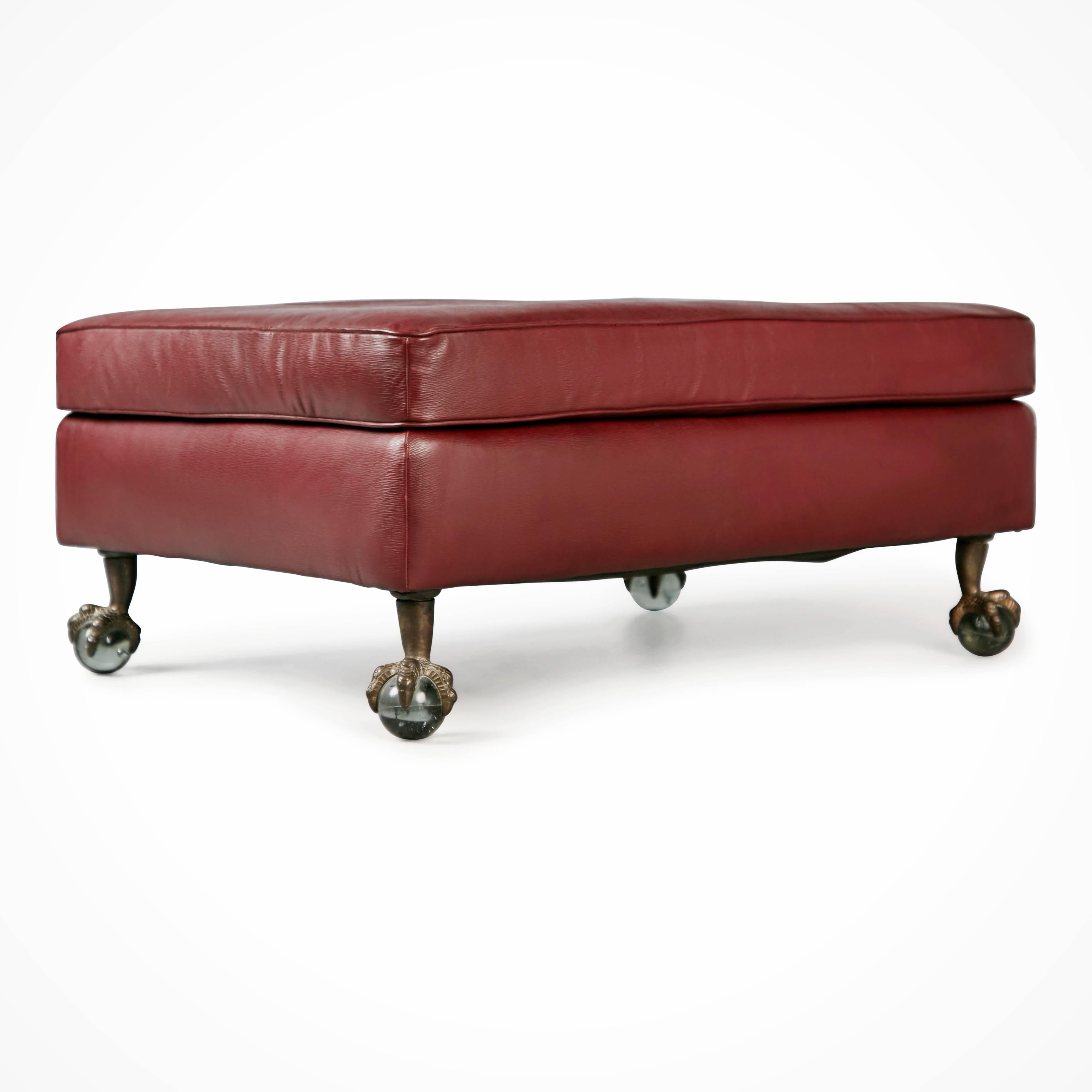 leather cocktail ottoman