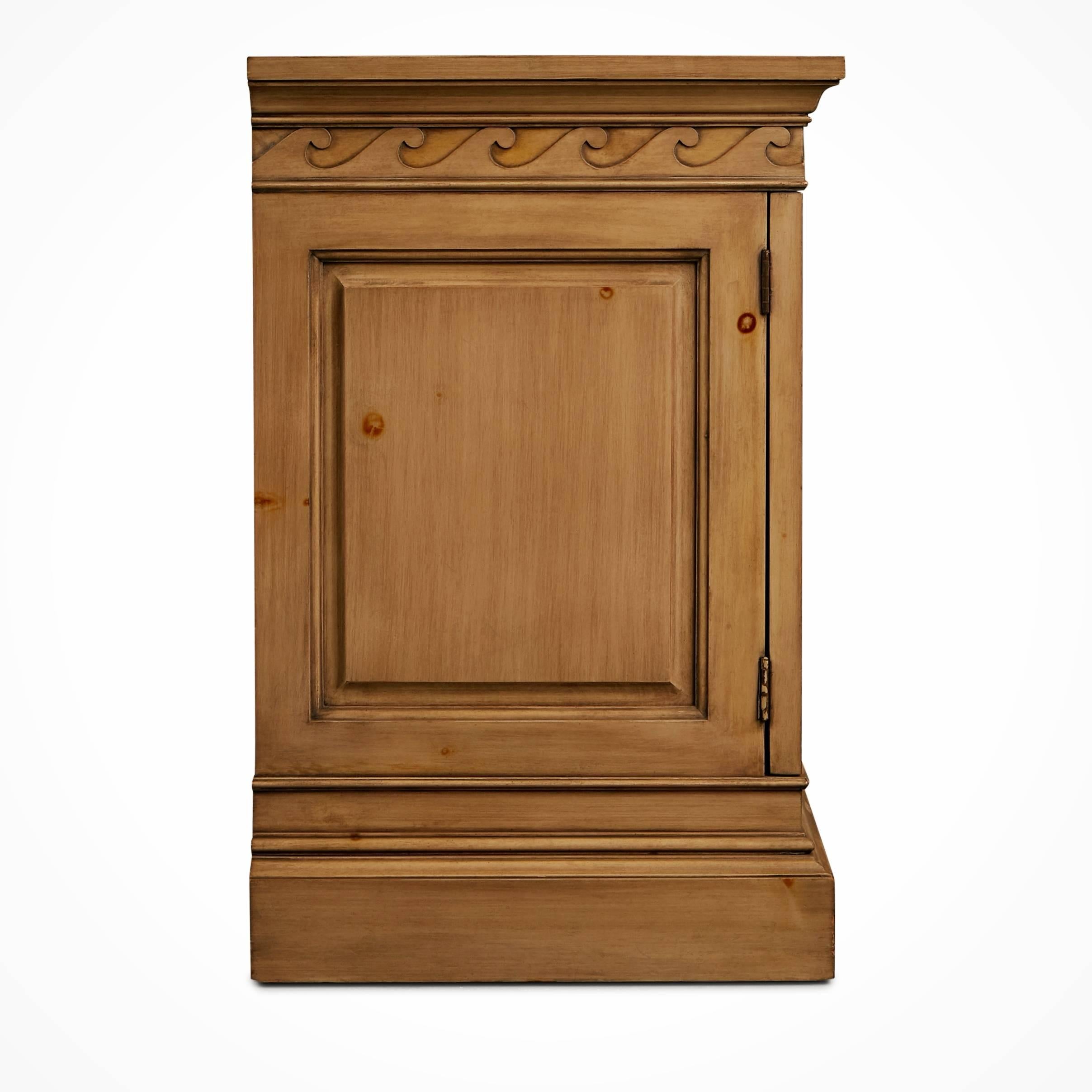 Edward Wormley Carved Oak Bar Cabinet for Dunbar, circa 1960 In Excellent Condition In Los Angeles, CA