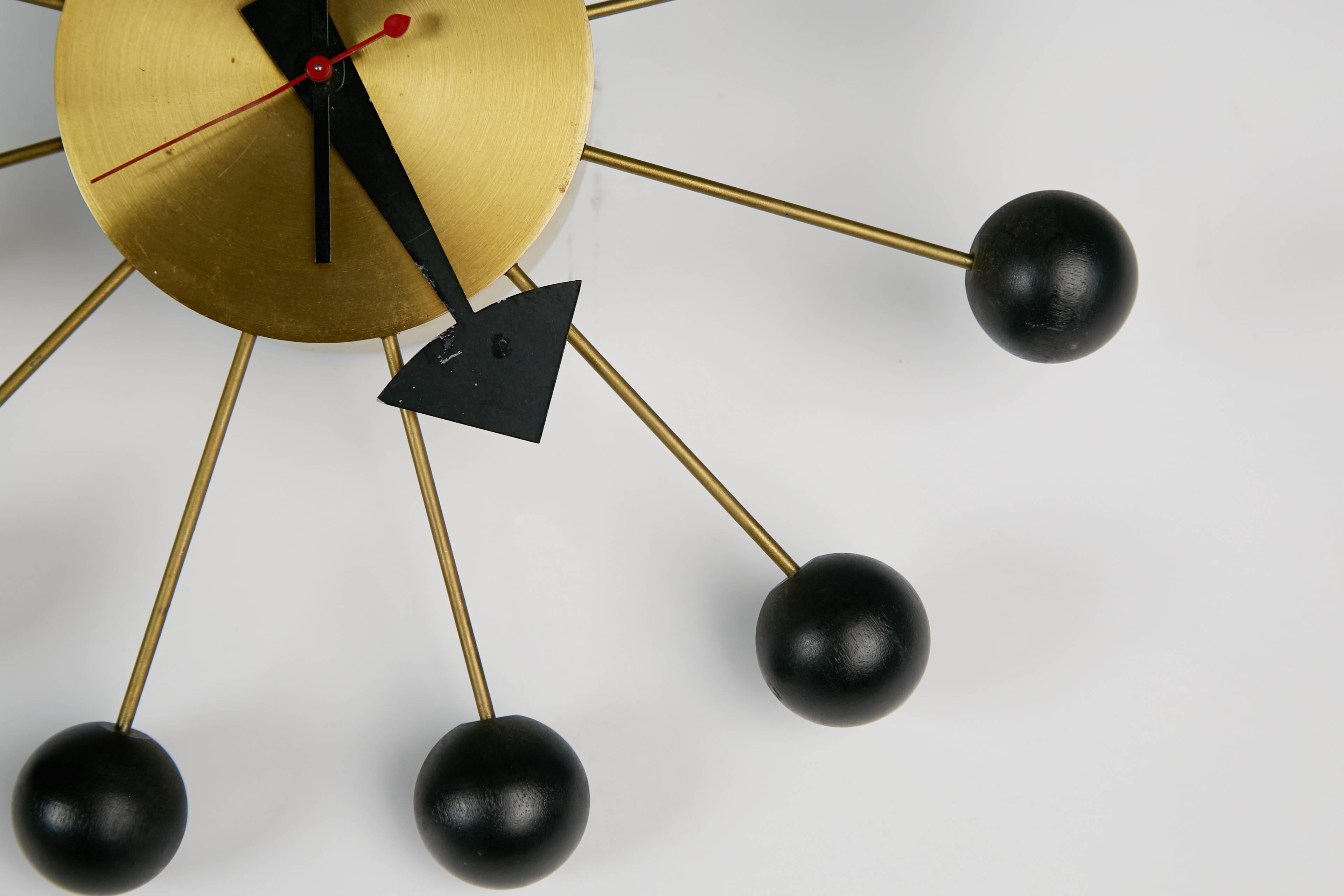 Mid-Century Modern George Nelson Black Ball Clock for Howard Miller, circa 1950