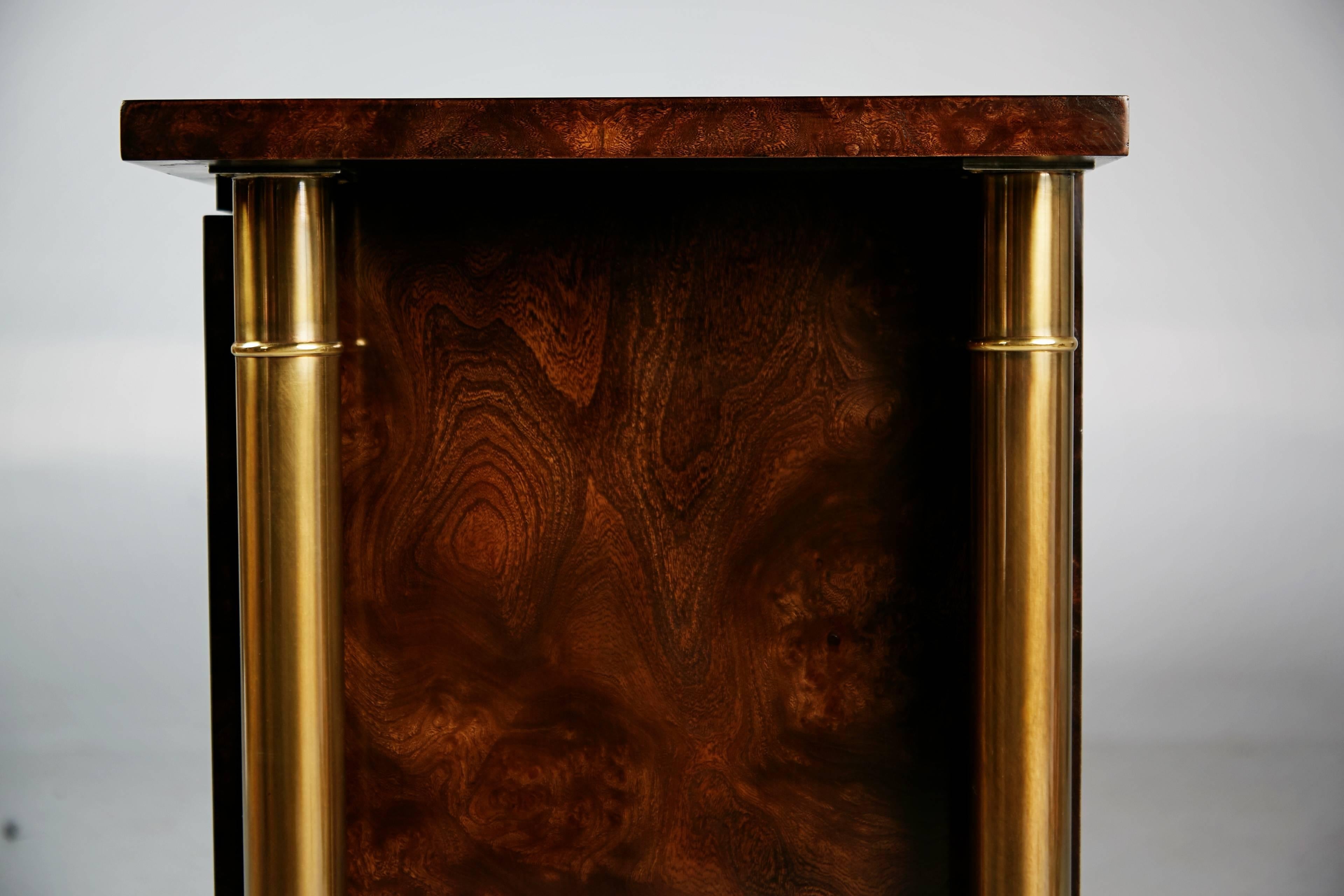 Mastercraft Burled Wood and Brass Credenza by William Doezema, circa 1960 2