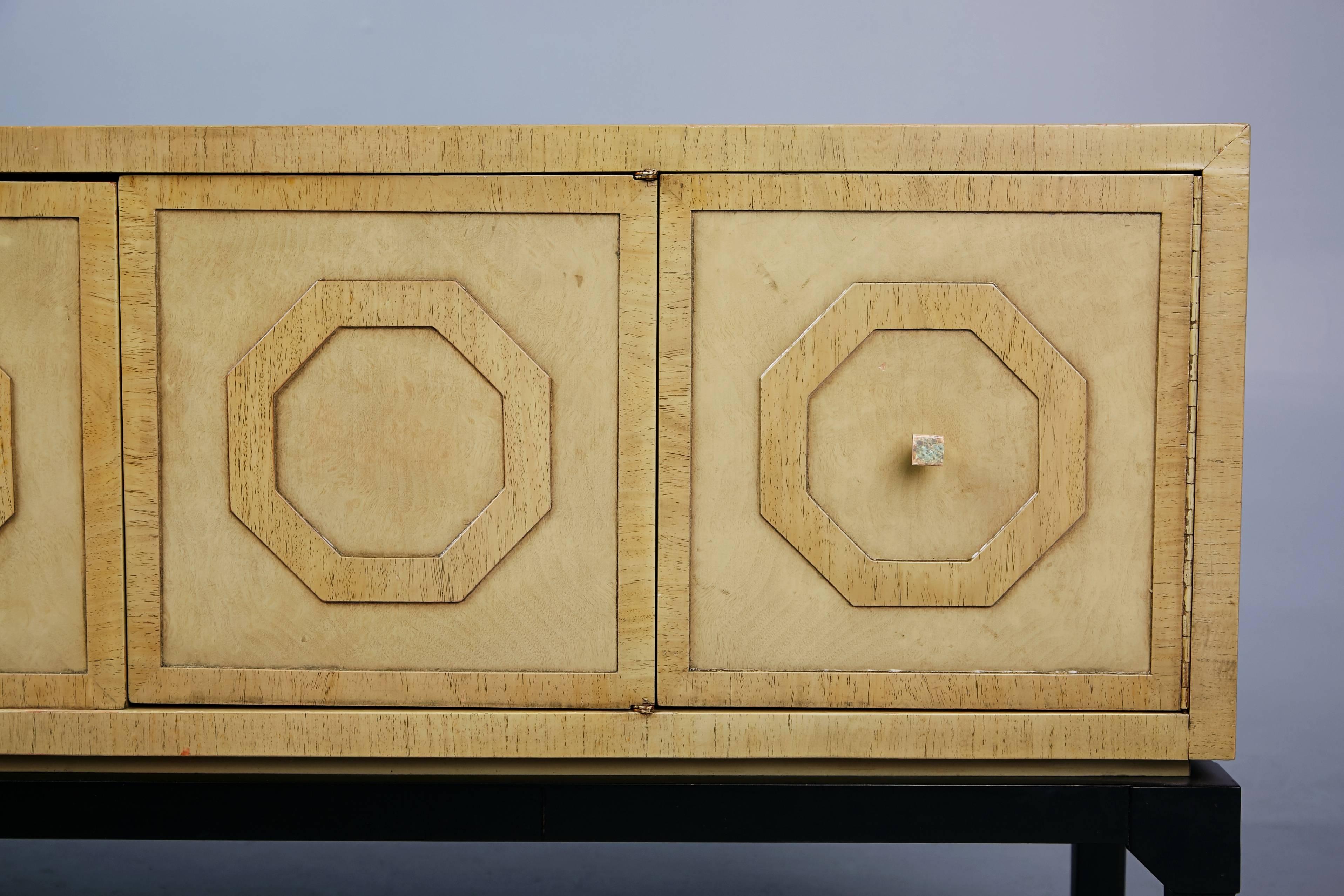 Late 20th Century Harold Schwartz for Romweber Sideboard with Decorative Tile Pulls, circa 1970