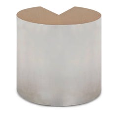 Pace Chrome and Wood 'Pac-Man' Cut-Out Side Table. circa 1980