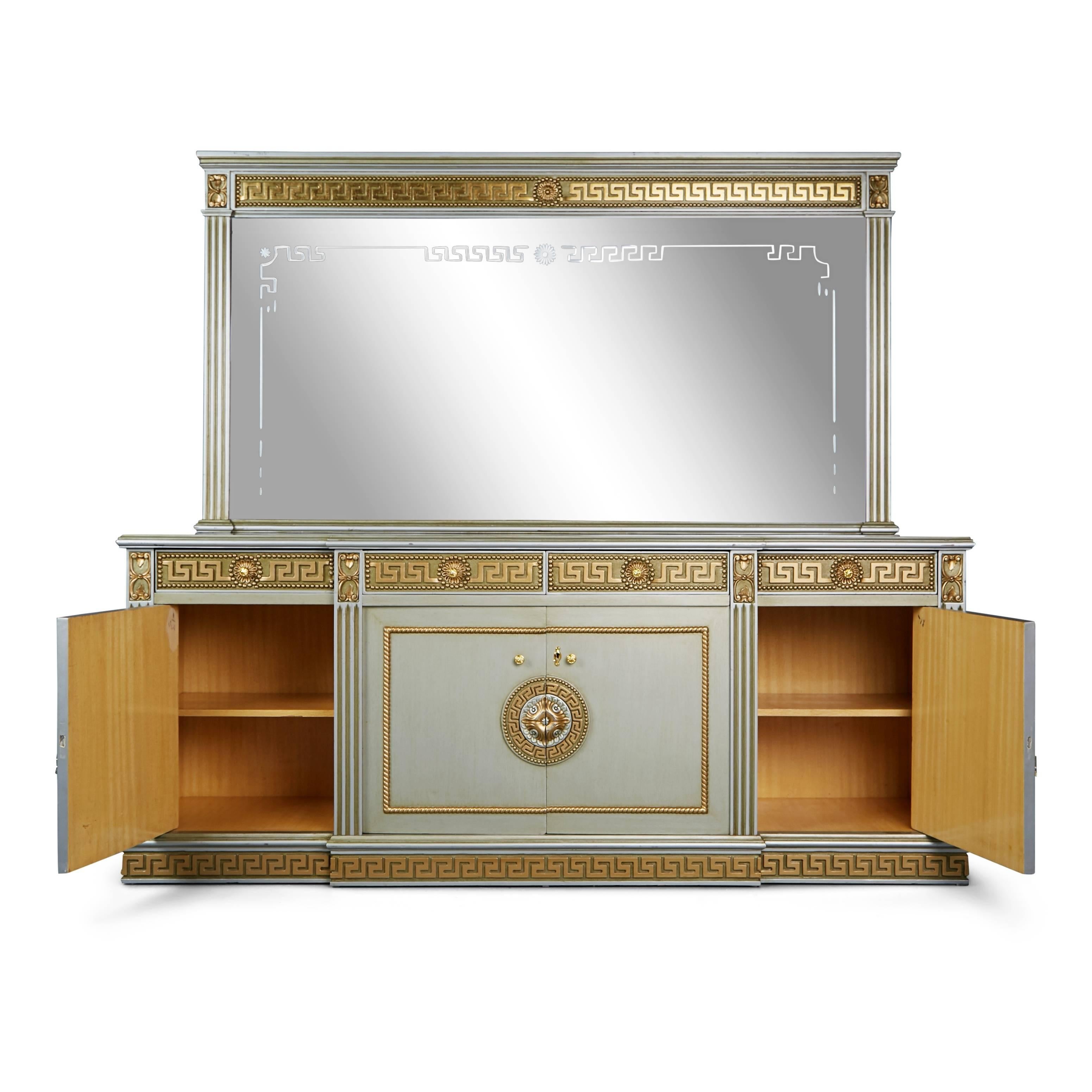 American Greek Revival Modernist Server with Mirror, circa 1970 *MOVING SALE*