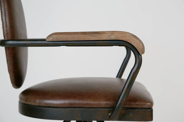 Industrial Style Oval Back Desk Chair, circa 1930 at 1stDibs