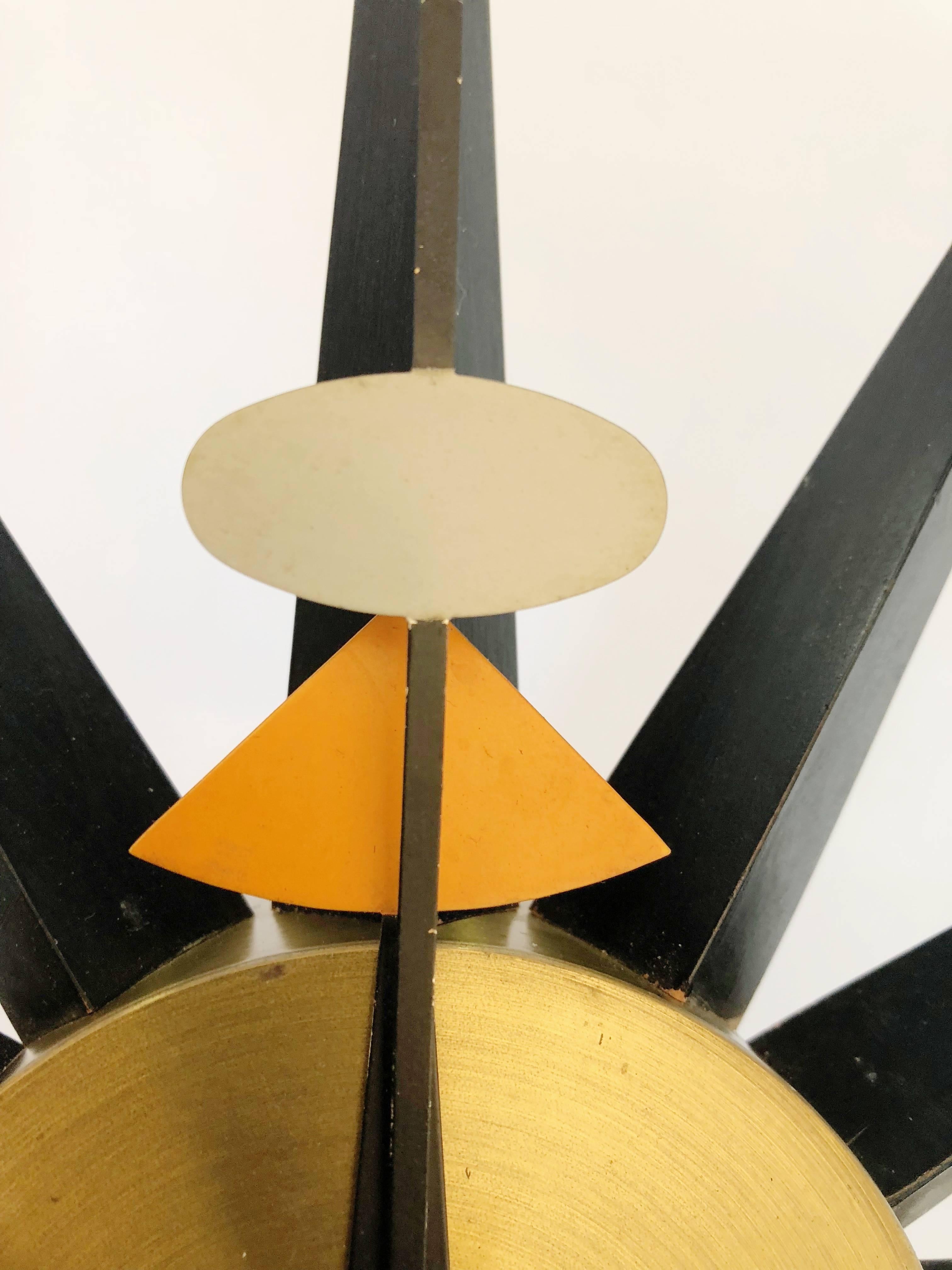 Mid-Century Modern George Nelson Spike Sunburst Clock for Howard Miller, circa 1960, Signed
