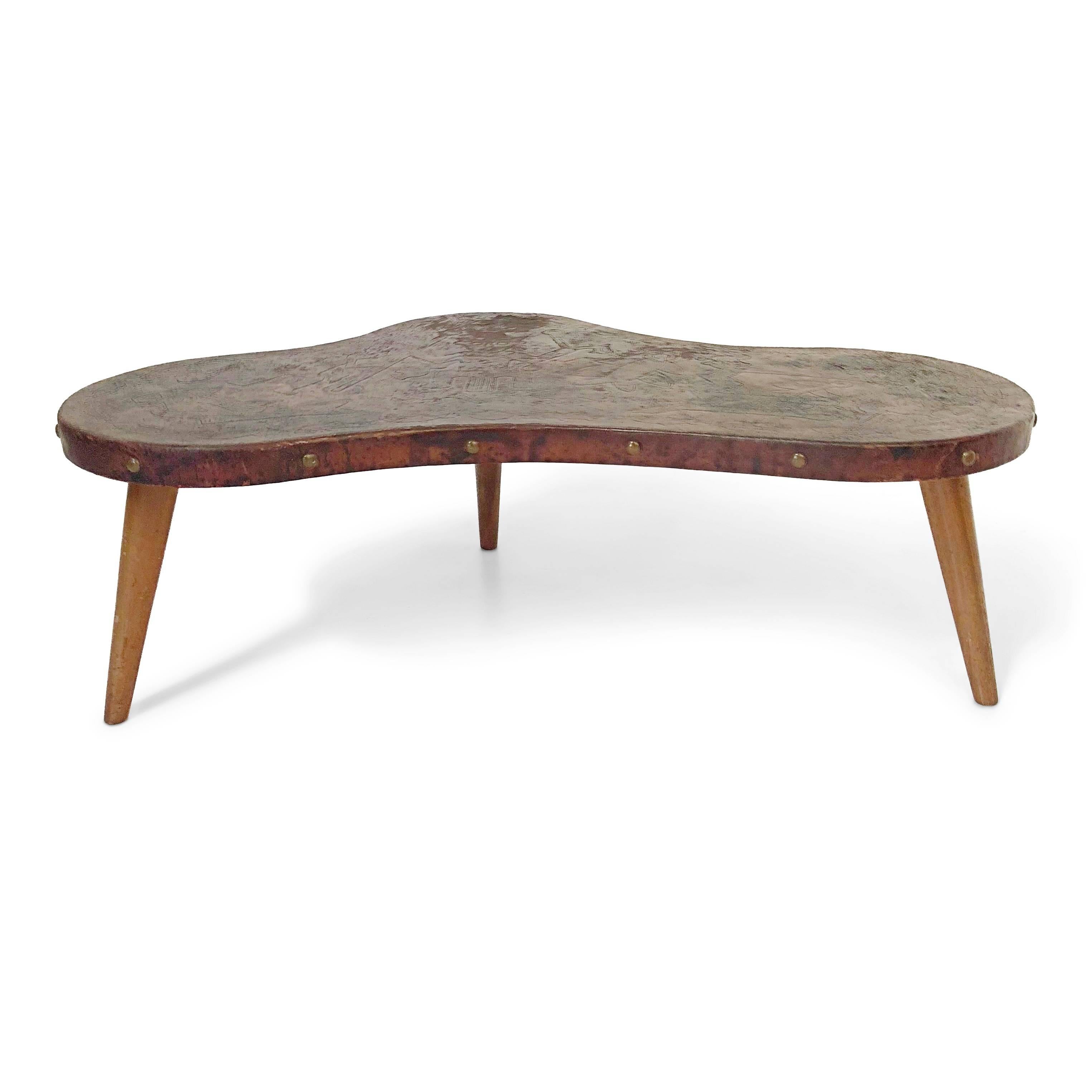 peruvian leather coffee table
