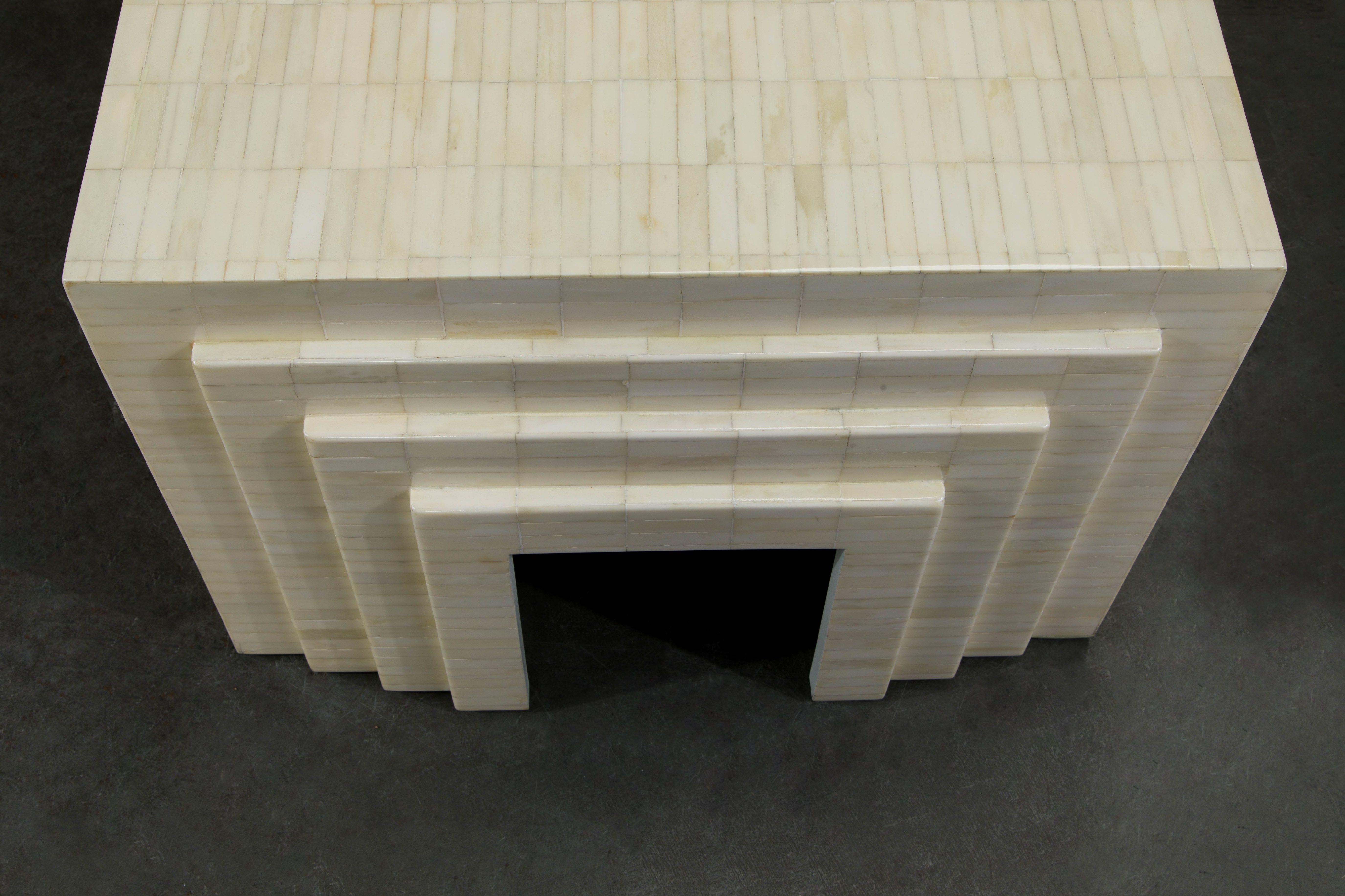 Enrique Garcel Tessellated Bone Architectural Cocktail Table, c. 1970s, Restored 7