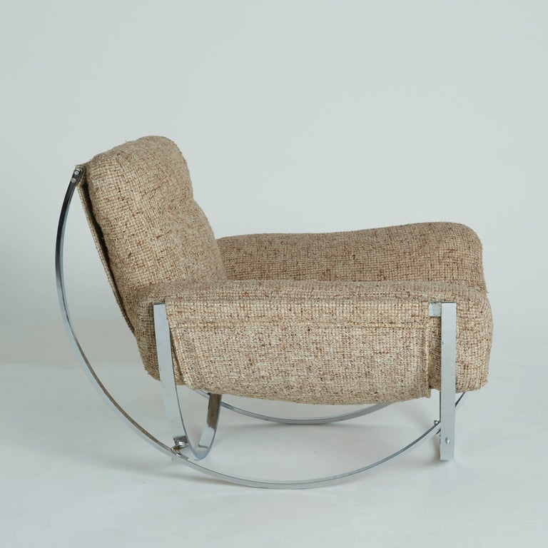 Floating Tan Wool Sculptural Lounge Chair and Ottoman by Lennart Bender