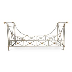 Maison Jansen Brass and Brushed Nickel Daybed, circa 1960s, Italy