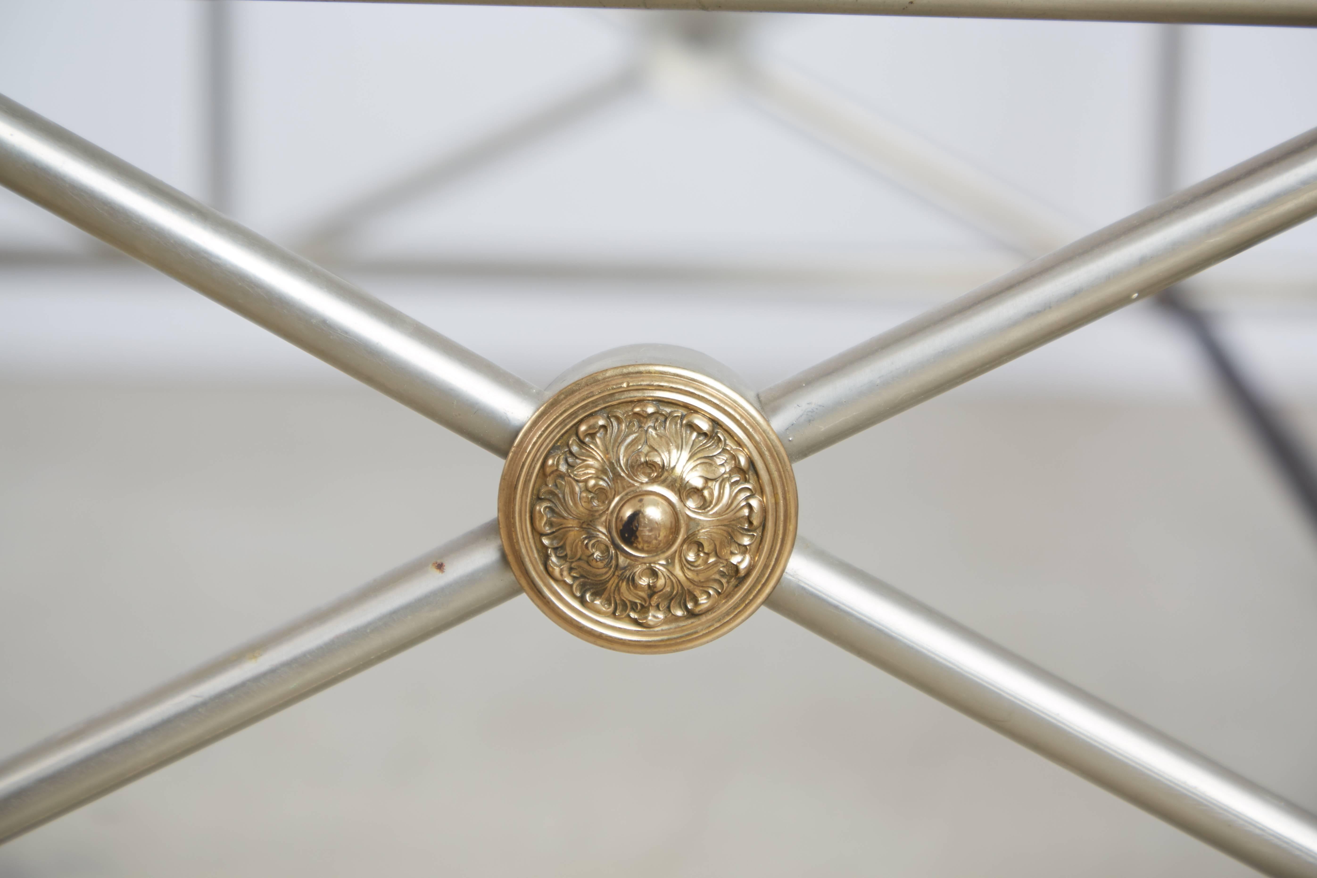 Maison Jansen Brass and Brushed Nickel Daybed, circa 1960s, Italy 2