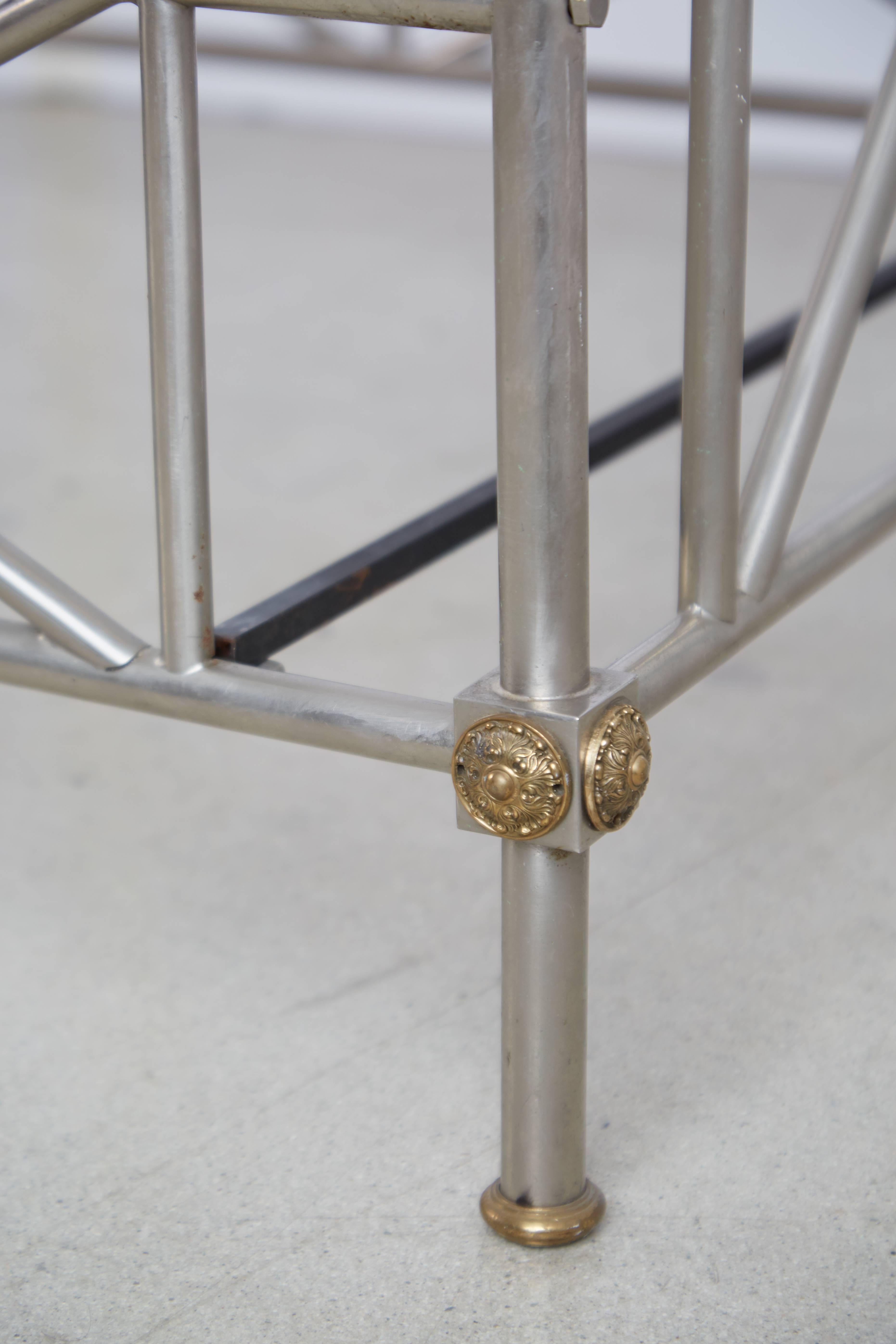Maison Jansen Brass and Brushed Nickel Daybed, circa 1960s, Italy 4