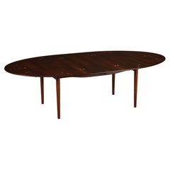 Mesa de comedor Finn Juhl "Judas" de palisandro y plata de ley, c. 1950, firmada