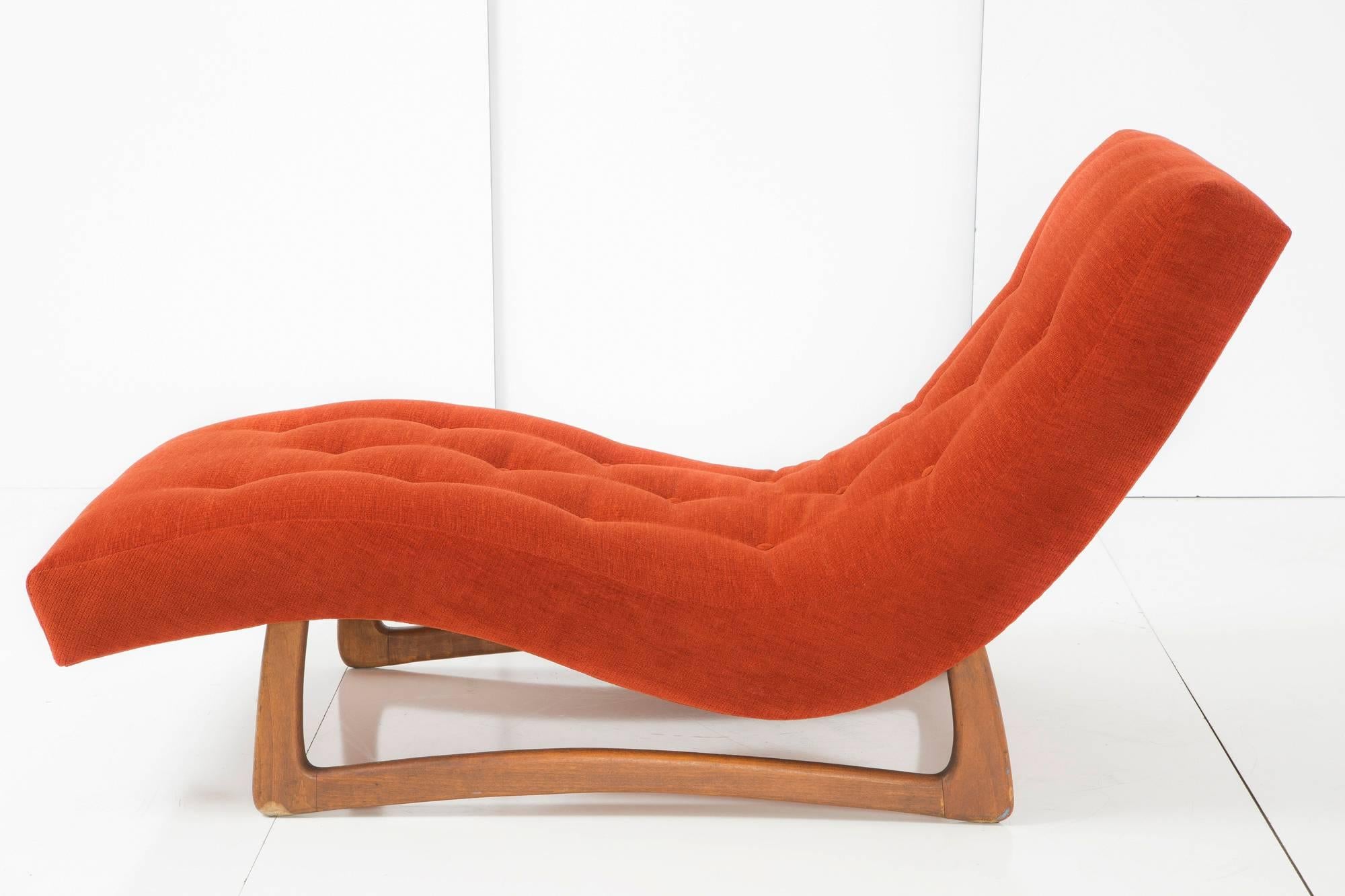 Wave lounge chair by the iconic Adrian Pearsall. The impeccable, brand new upholstery in Knoll's highline burnt orange. Original vintage frame. 