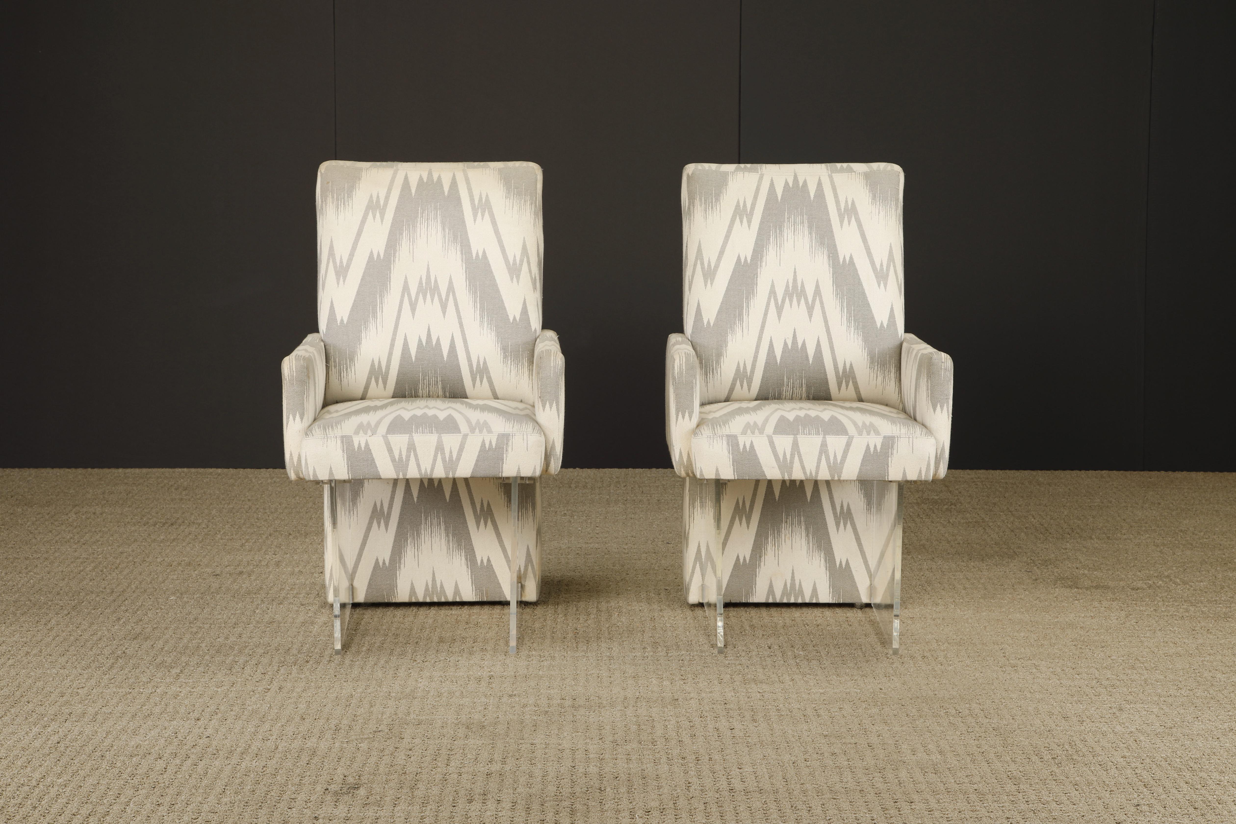 An all-original signed pair of Vladimir Kagan 'Clos' armchairs, dating from the 1970s and bearing the original manufacturer’s label from Vladimir Kagan Designs Inc. 

A stunning example of Kagan’s innovative approach to form and material, these
