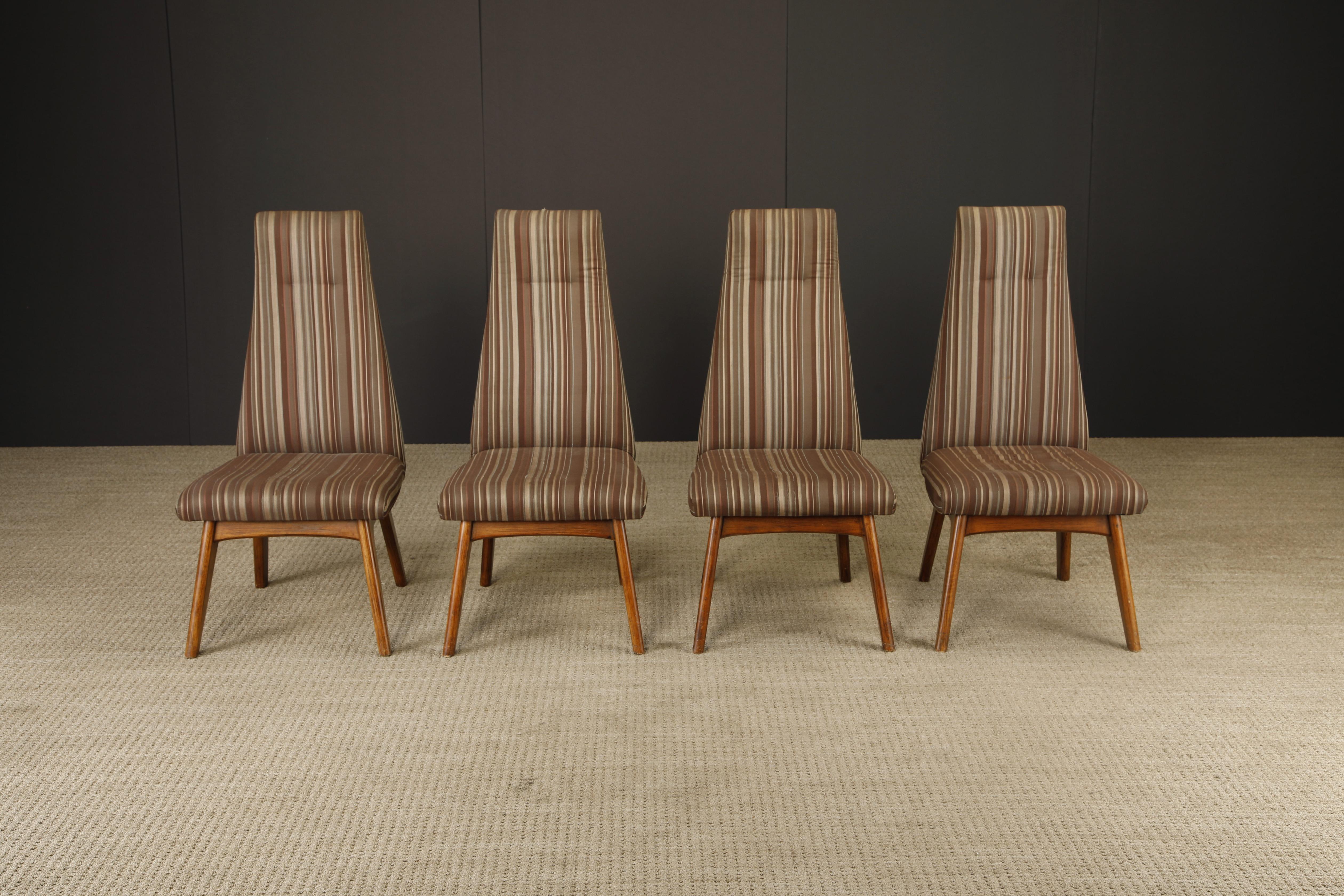 Mid-Century moderno Set di quattro sedie da pranzo di Adrian Pearsall per Craft Associates, anni '60 in vendita