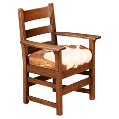 L. Y J.G. Sillón con respaldo de escalera Stickley Mission Oak, c. 1910, Firmado