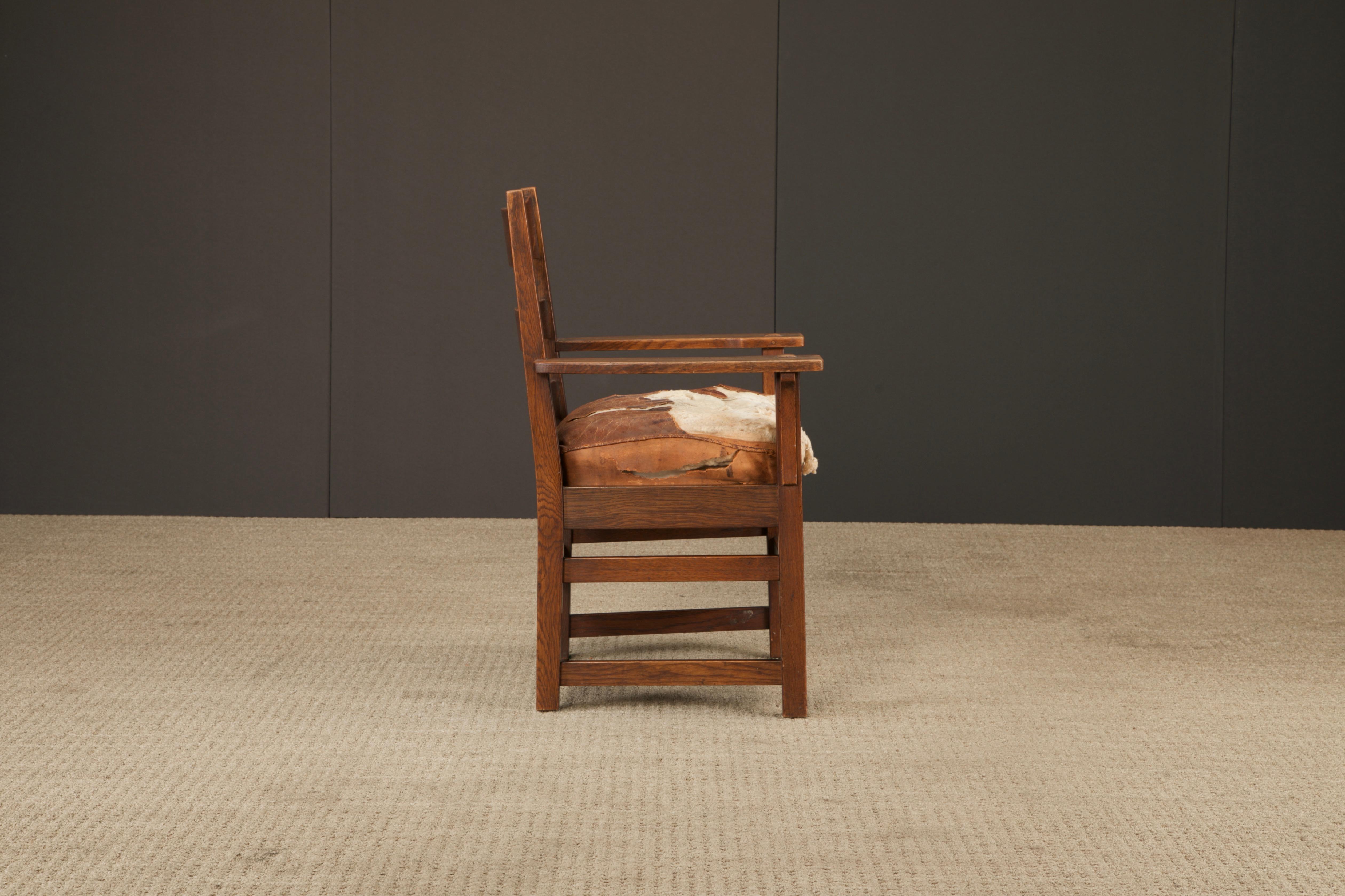 L. Y J.G. Sillón con respaldo de escalera Stickley Mission Oak, c. 1910, Firmado en venta 1