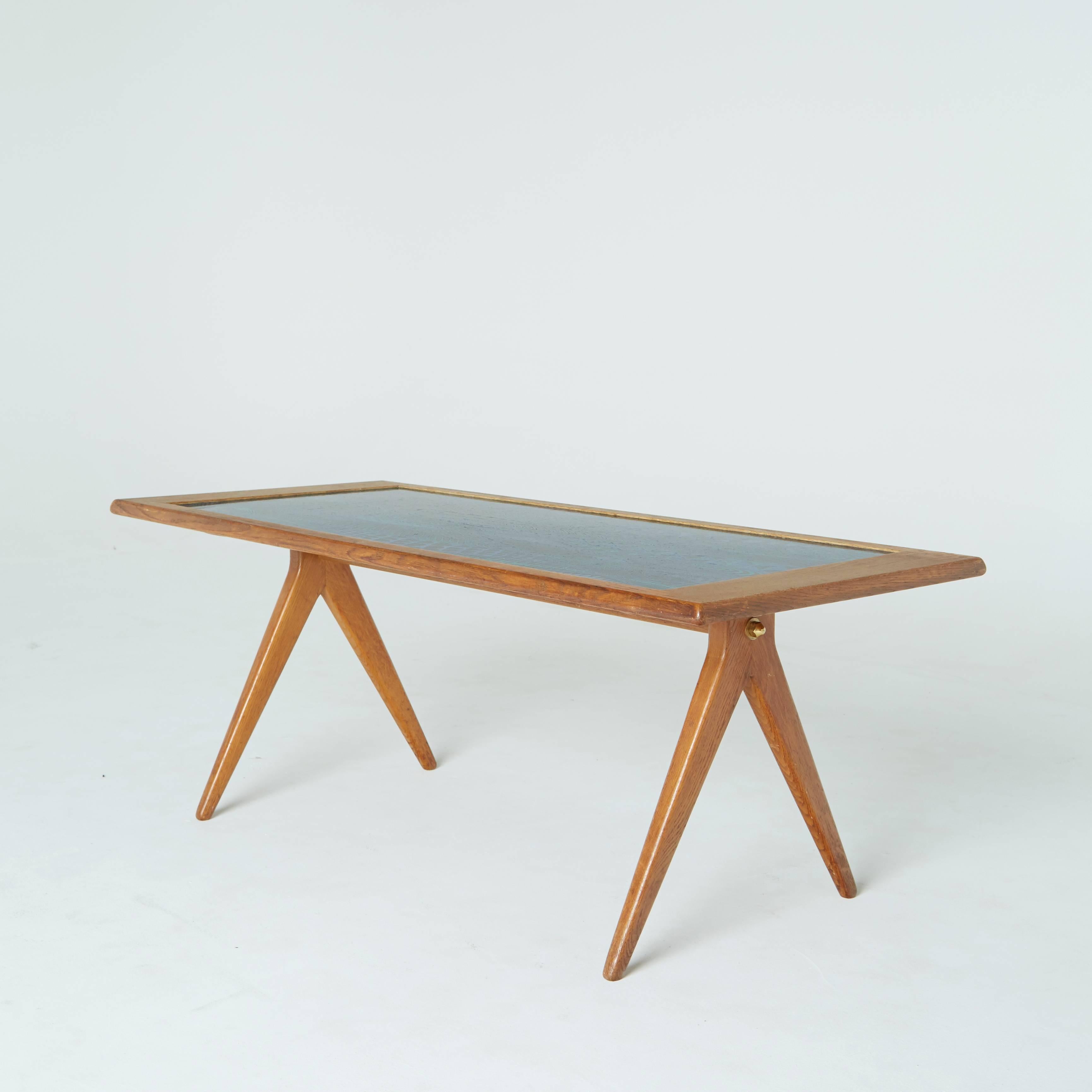 Swedish Stig Lindberg and David Rosen for Nordiska Kompaniet Enamel Coffee Table, 1955