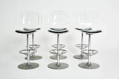 Swiveling Lucite Bar Stools in the Style of Charles Hollis Jones