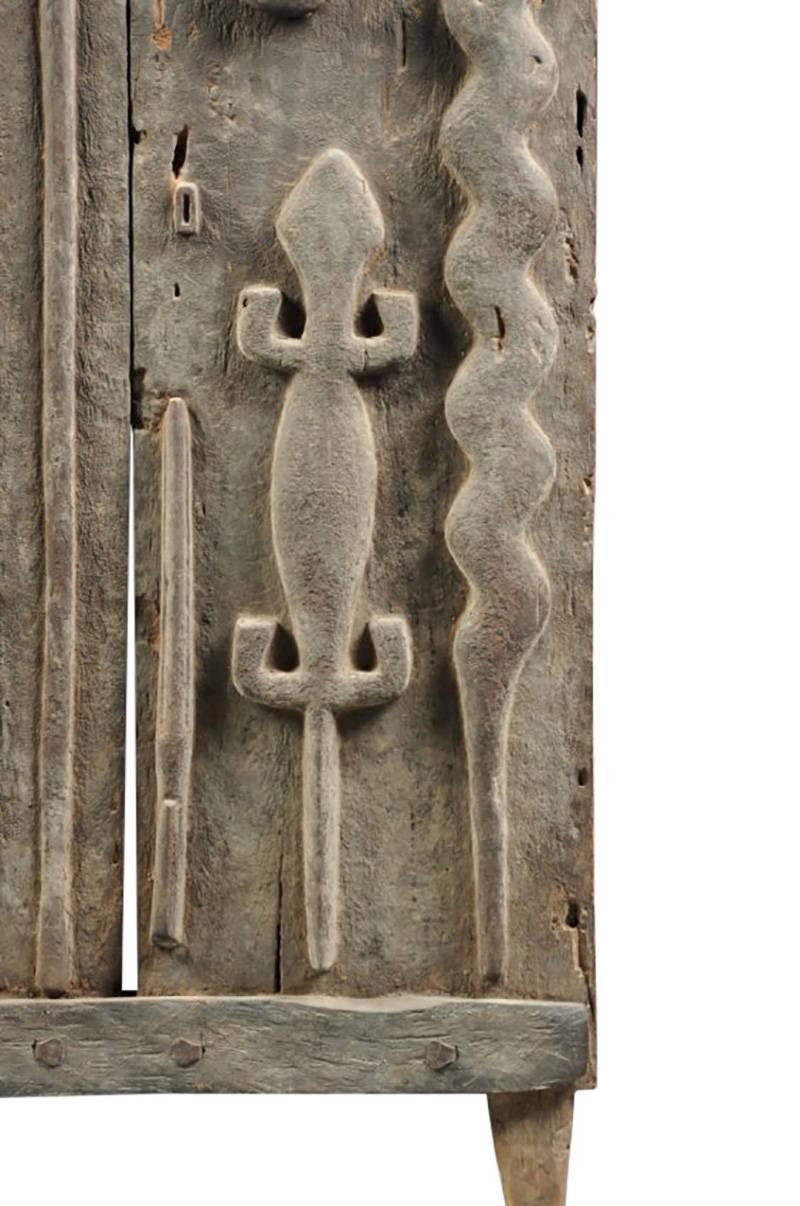 Malian Monumental Hardwood African Granary Door, circa 18th Century