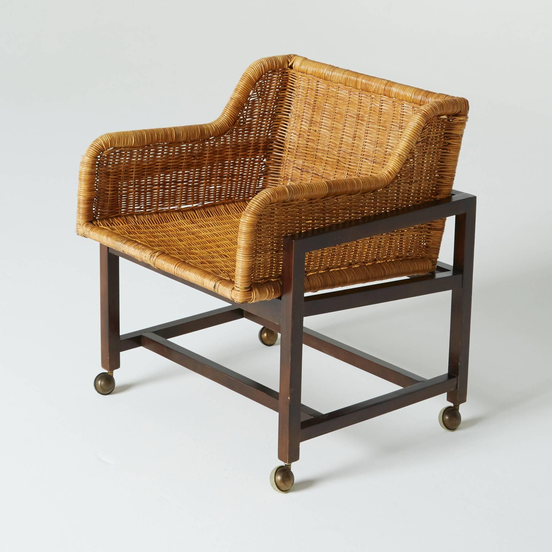 20th Century Set of Three Woven Wicker Basket Chairs