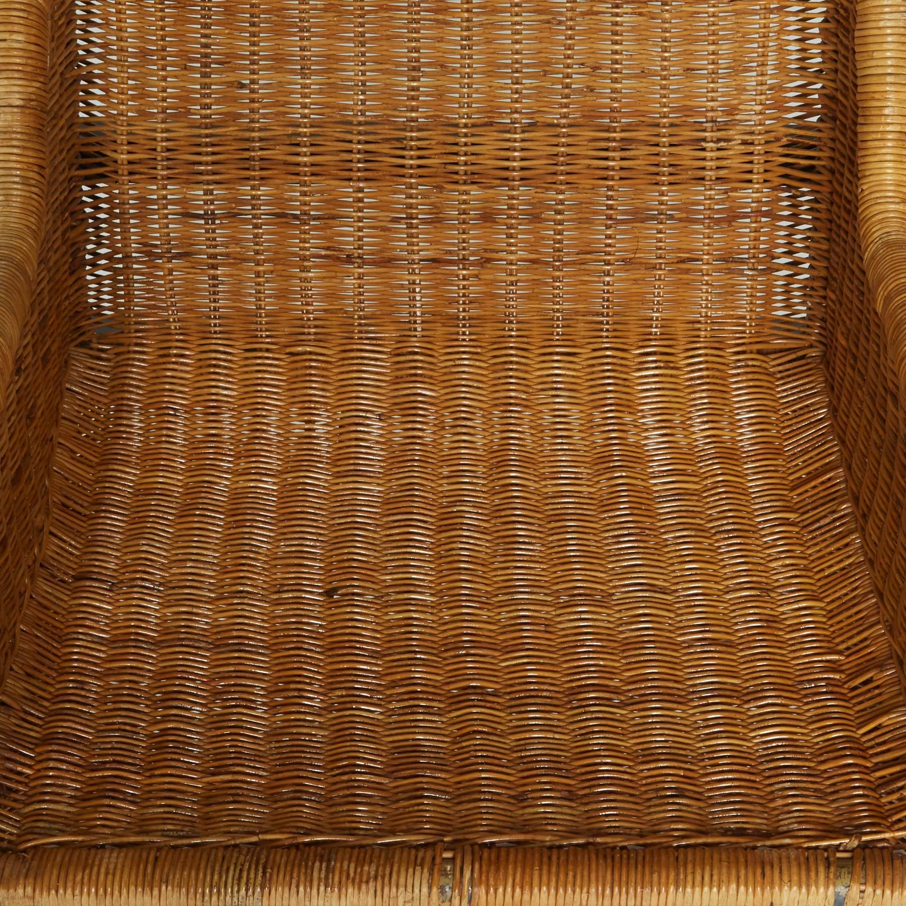 Set of Three Woven Wicker Basket Chairs 2