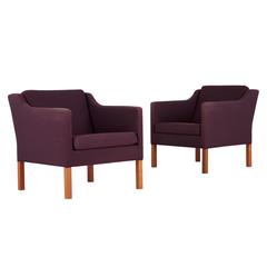 Model 2521 Armchairs by Børge Mogensen for Fredericia Stolefabrik, Marked, Pair