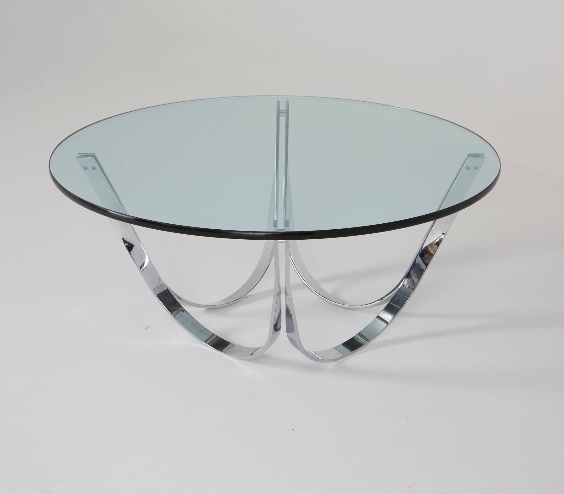 Post-Modern 1970s Sculptural Chrome Roger Sprunger Style Coffee Table by Tri-Mark