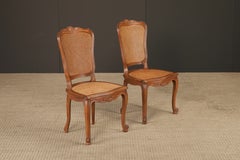 Antique Louis XV Style Walnut Caned Side Chair, France, 19th Century