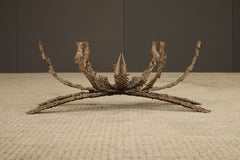 Daniel Gluck Brutalist Bronze 'Lotus' Sculptural Coffee Table Base, 1970s