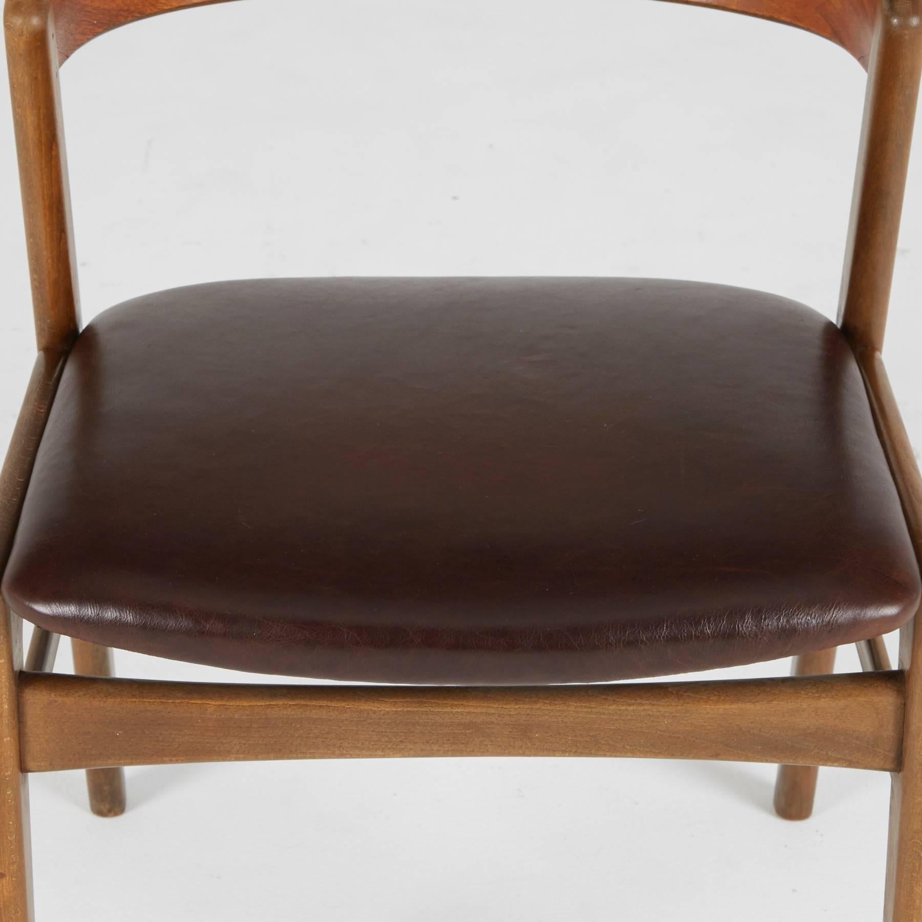 American Kai Kristiansen Danish Modern Dining Side Chairs, Pair, circa 1960