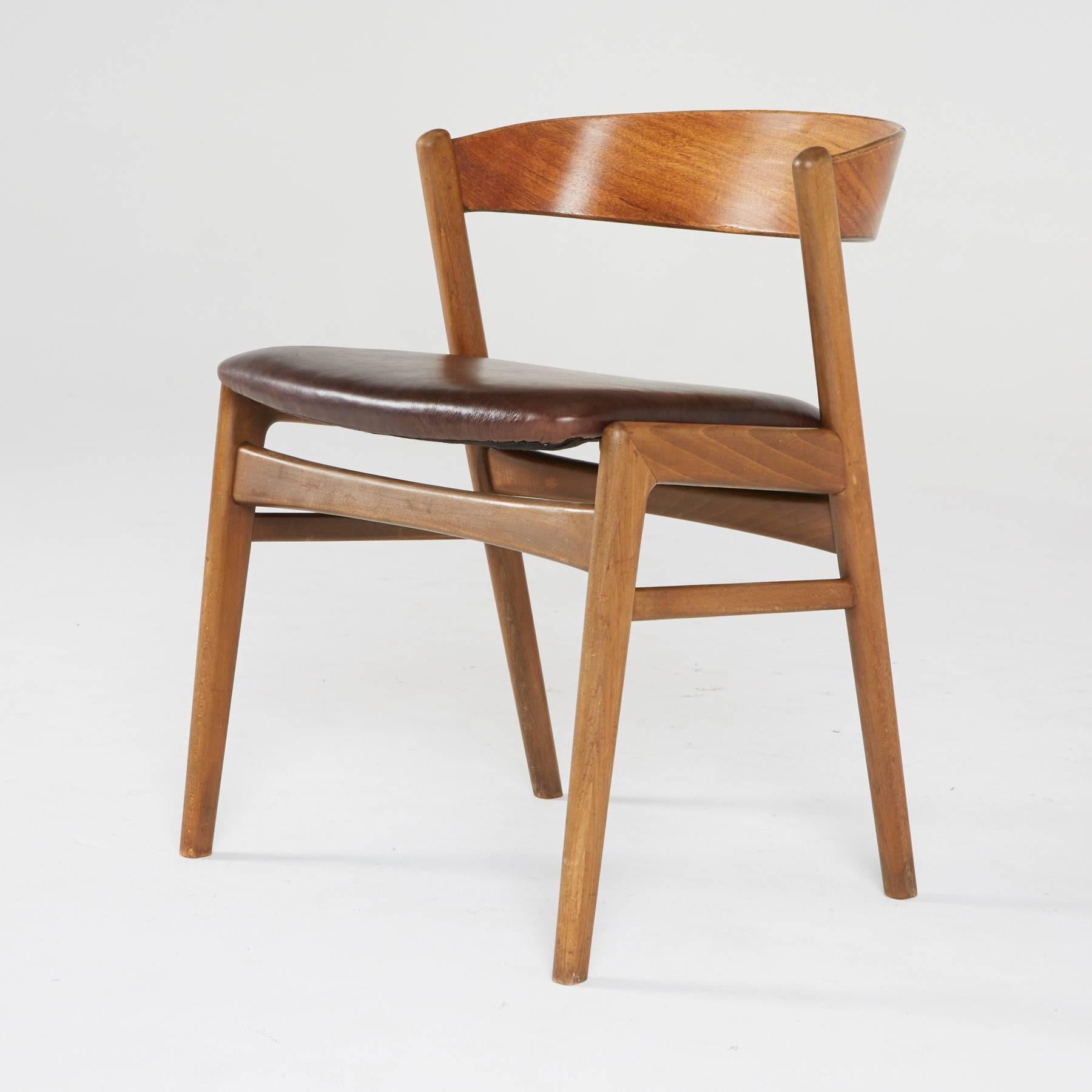 20th Century Kai Kristiansen Danish Modern Dining Side Chairs, Pair, circa 1960