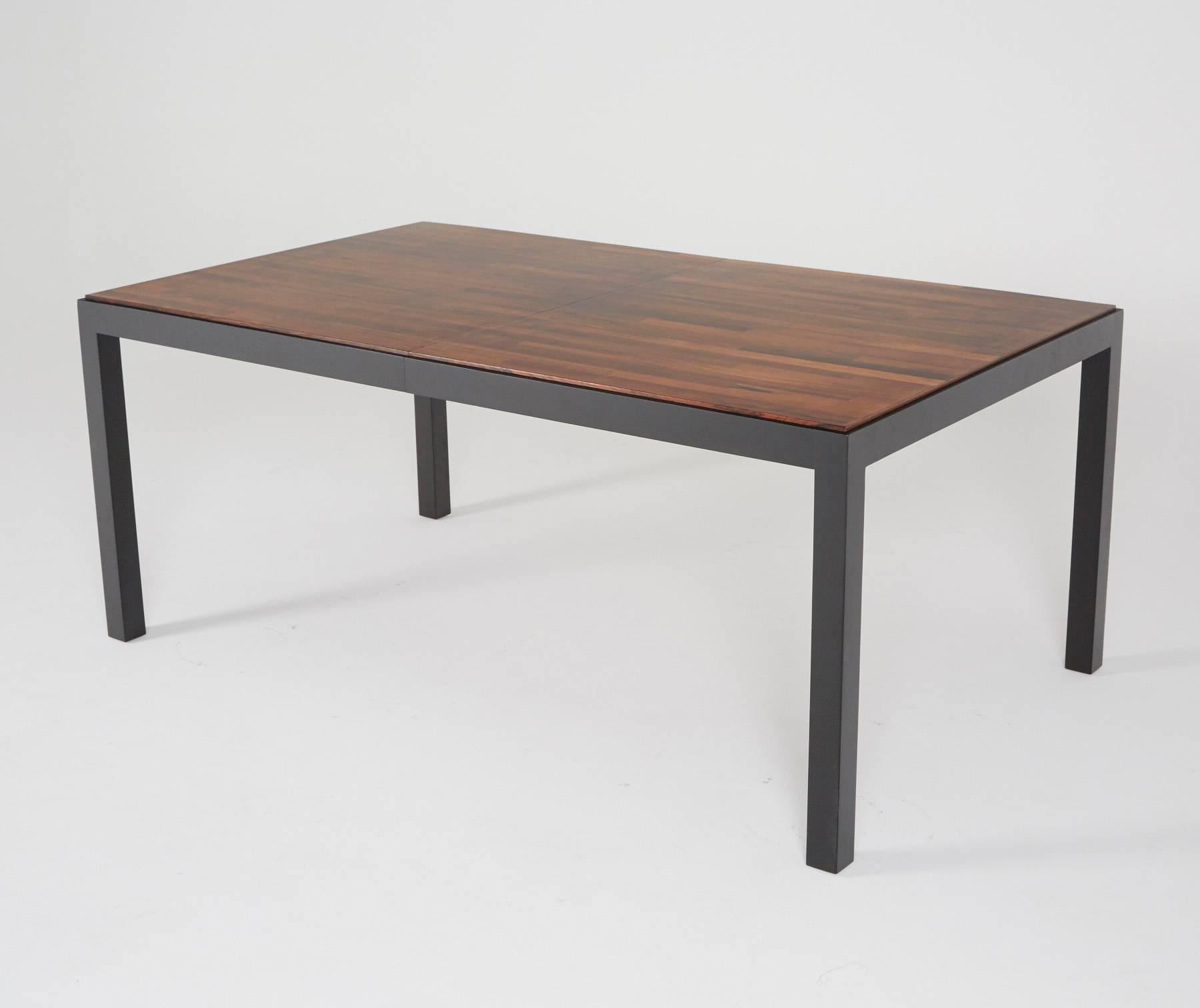 Mid-Century Modern Milo Baughman for Directional, Exotic Mixed Woods Dining Table, Restored