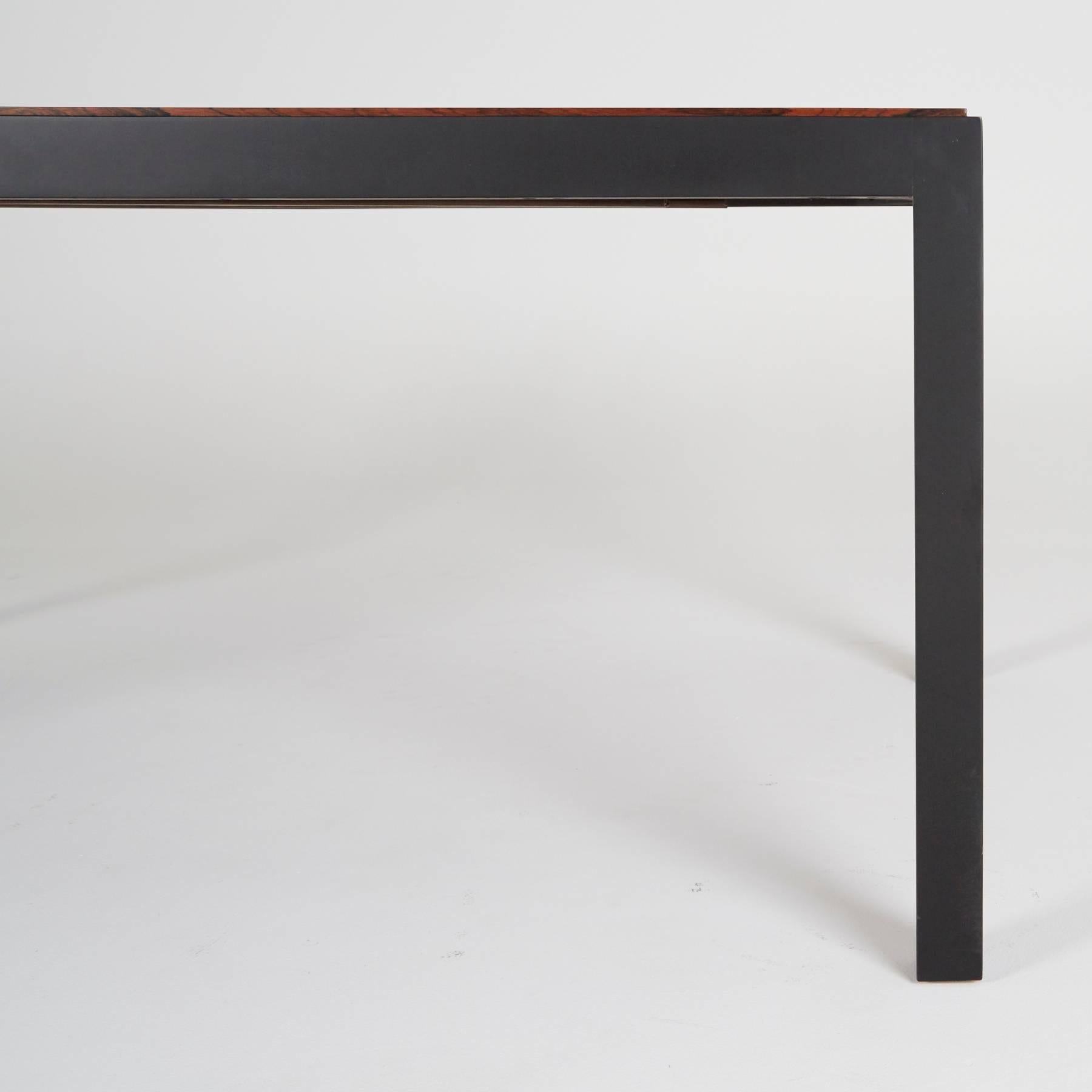 20th Century Milo Baughman for Directional, Exotic Mixed Woods Dining Table, Restored