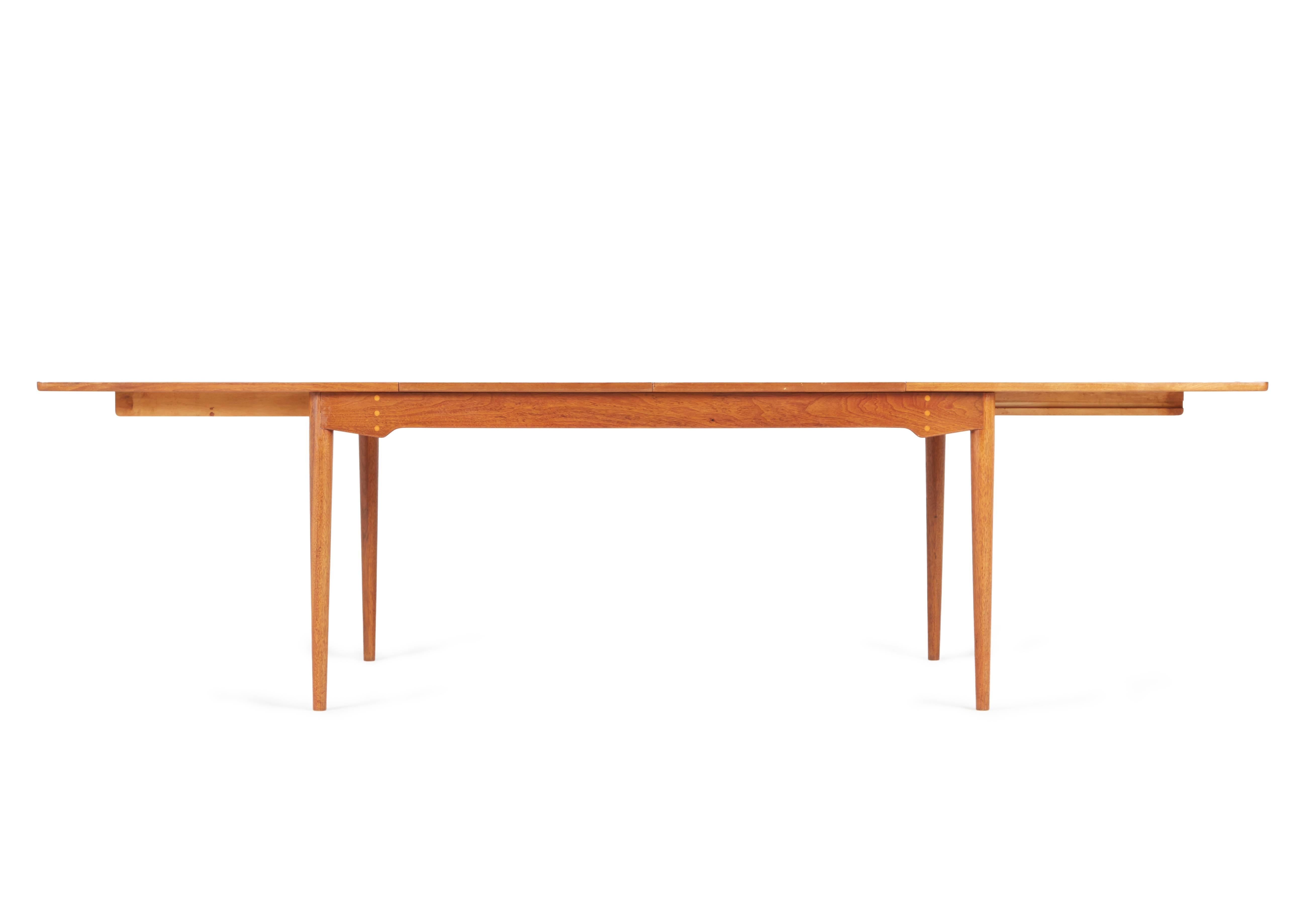 Mid-Century Modern Finn Juhl for Baker Expandable Teak Dining Table, Restored